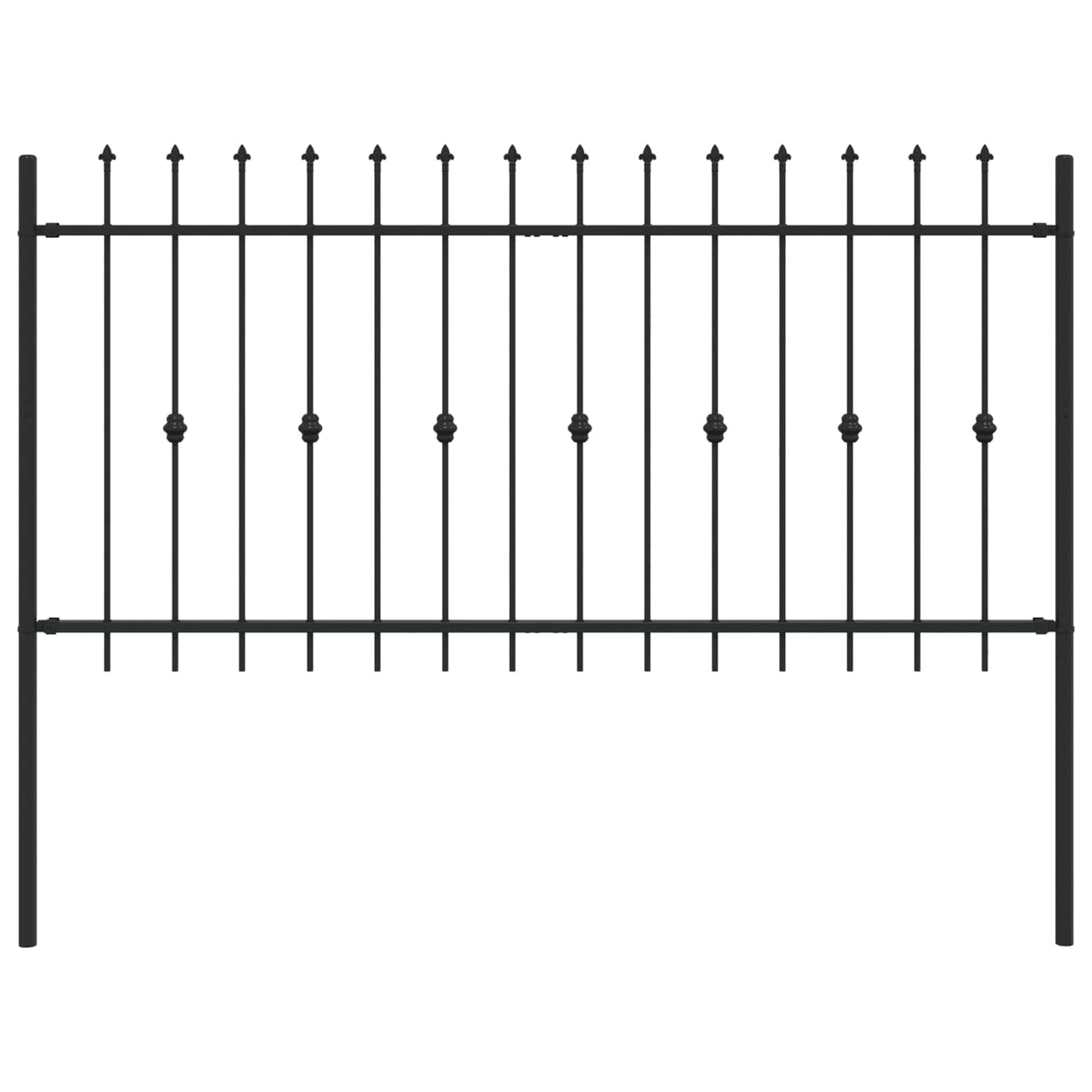 Spießzaun ASTEN 200 x 150 cm Pulverbeschichteter Stahl Schwarz