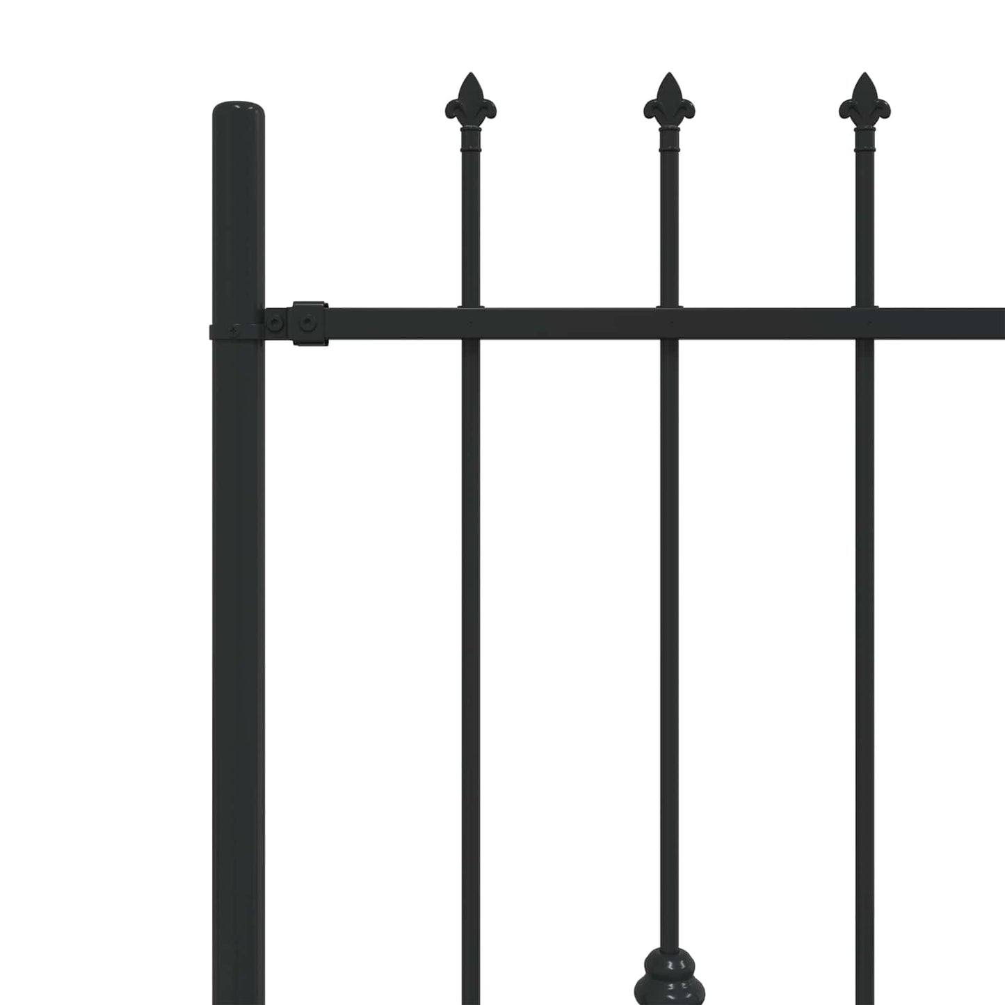 Spießzaun ASTEN 200 x 166 cm Pulverbeschichteter Stahl Schwarz