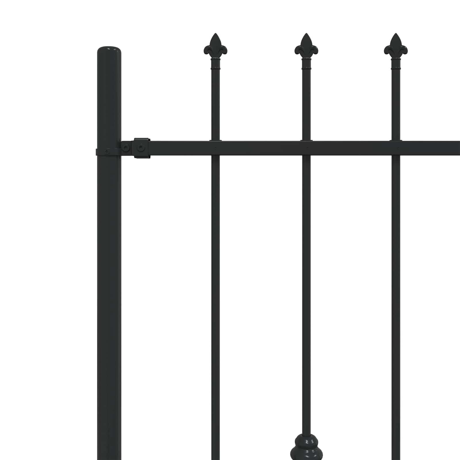 Spießzaun ASTEN 200 x 166 cm Pulverbeschichteter Stahl Schwarz