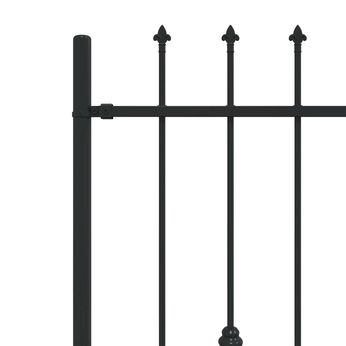 Spießzaun ASTEN 200 x 116 cm Pulverbeschichteter Stahl Schwarz
