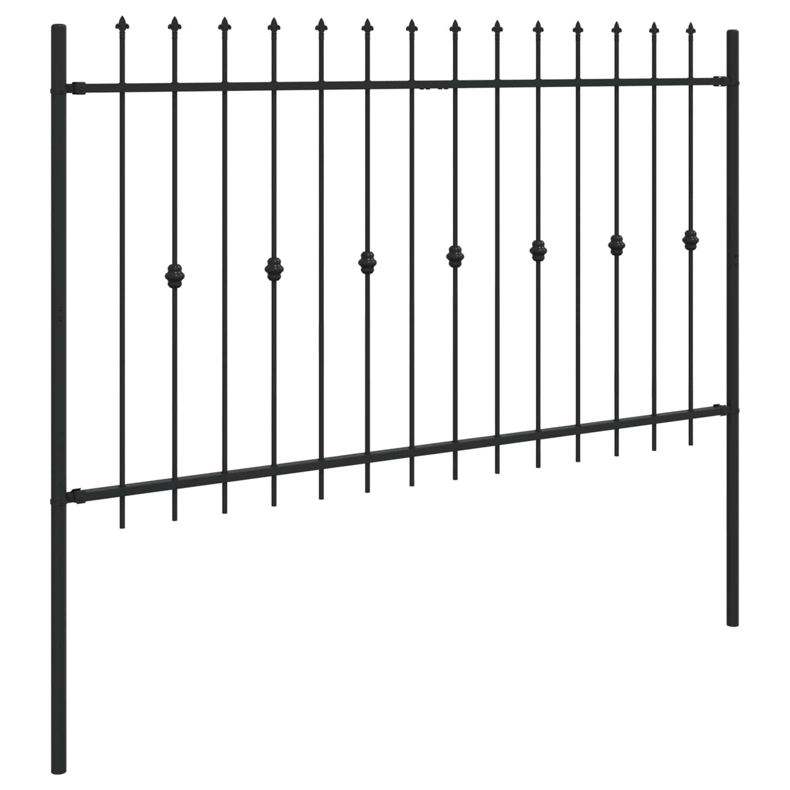 Spießzaun ASTEN 200 x 166 cm Pulverbeschichteter Stahl Schwarz