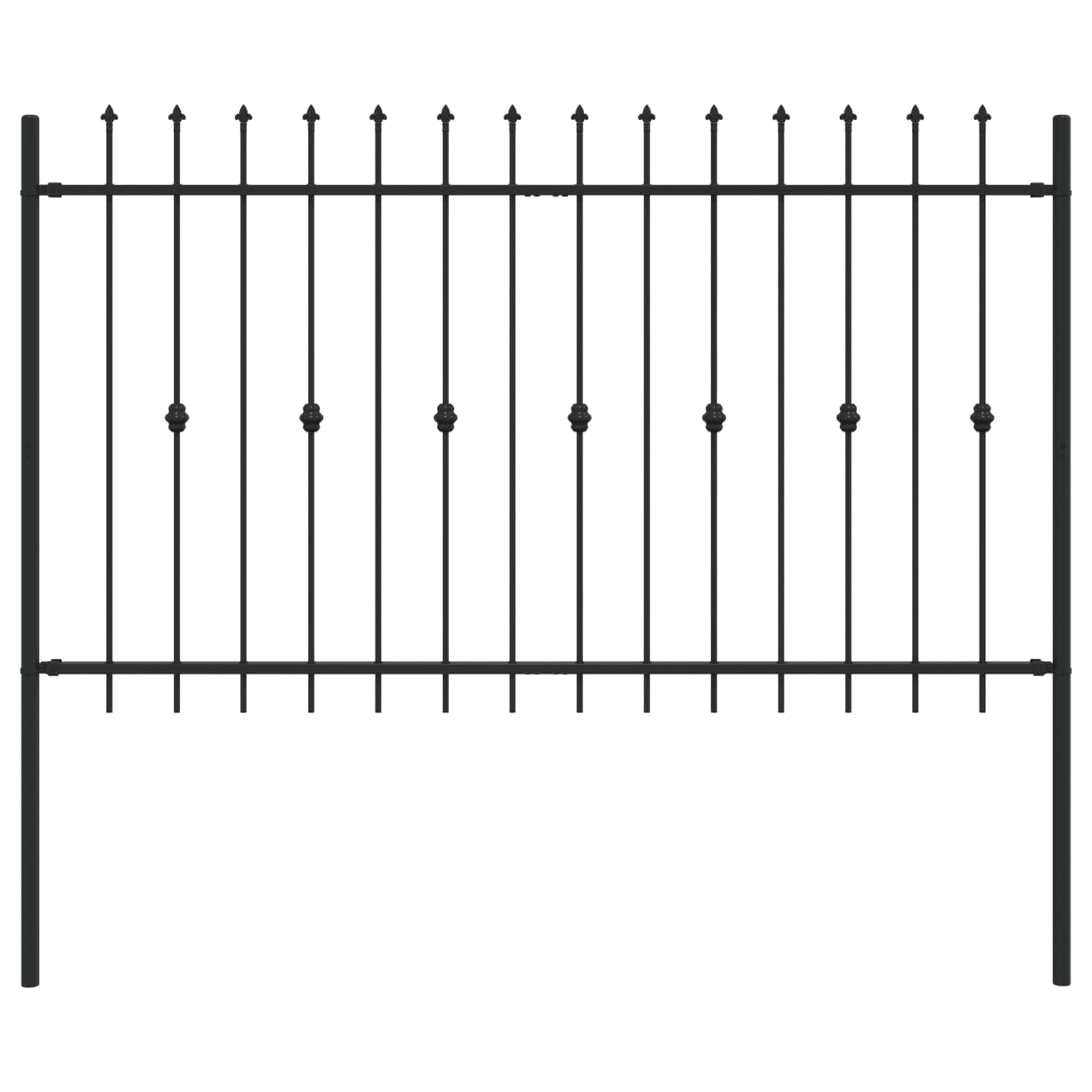 Spießzaun ASTEN 200 x 166 cm Pulverbeschichteter Stahl Schwarz