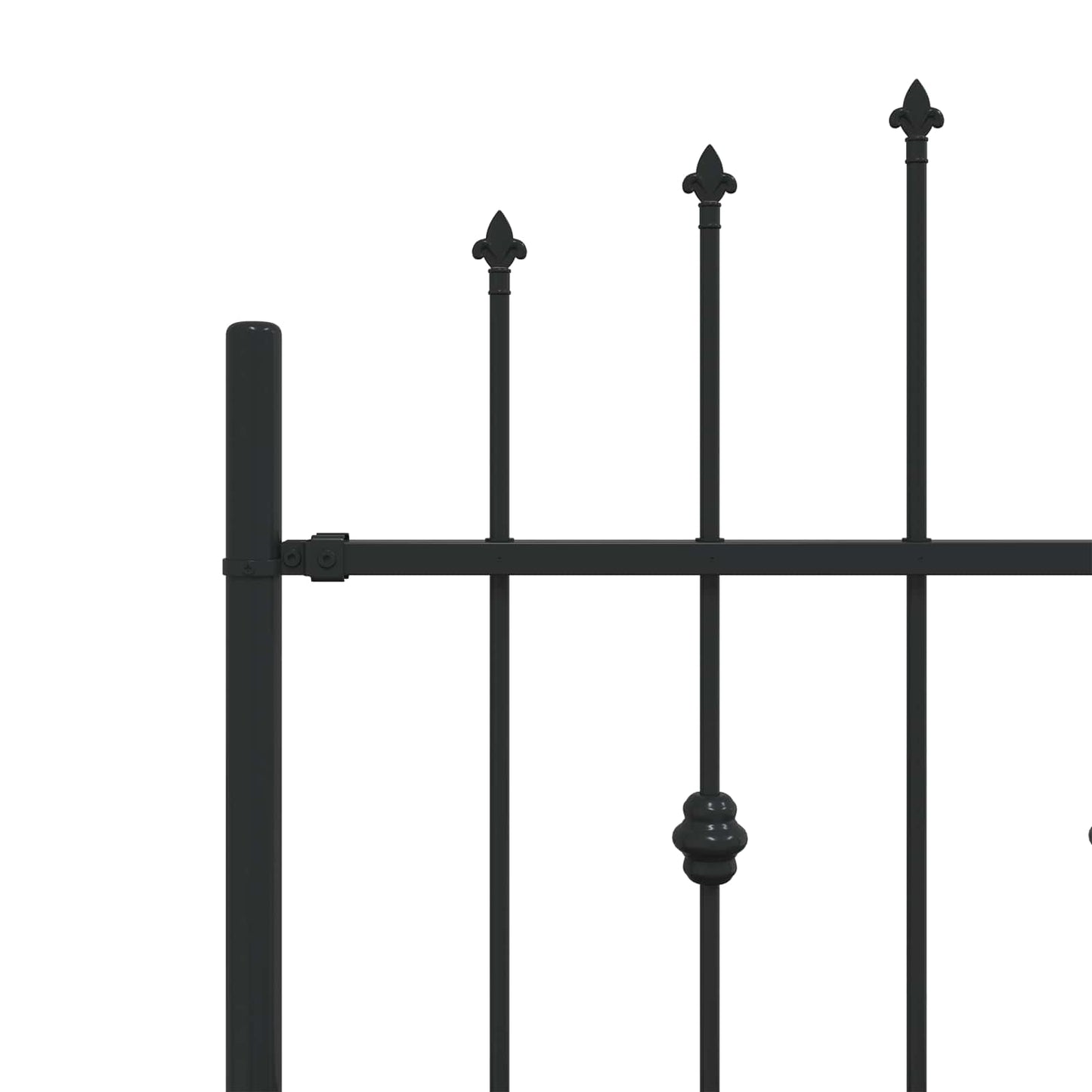 Spießzaun ASTEN 200 x 110 cm Pulverbeschichteter Stahl Schwarz