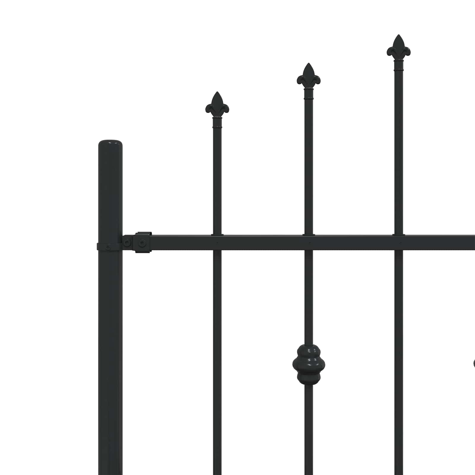 Spießzaun ASTEN 200 x 110 cm Pulverbeschichteter Stahl Schwarz