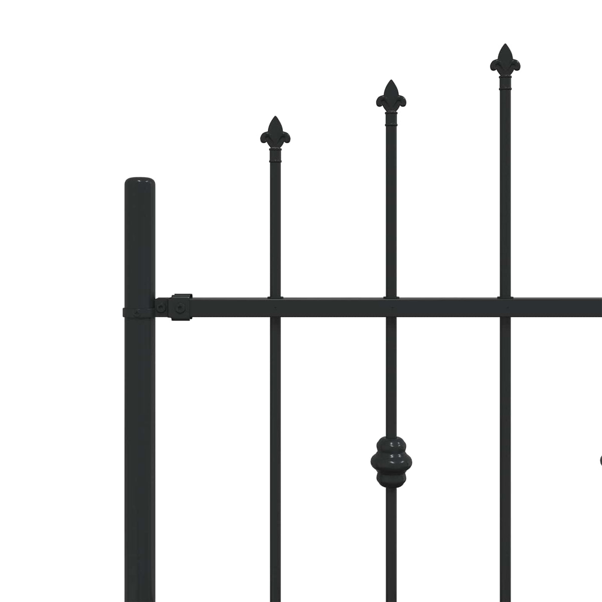 Spießzaun ASTEN 200 x 80 cm Pulverbeschichteter Stahl Schwarz