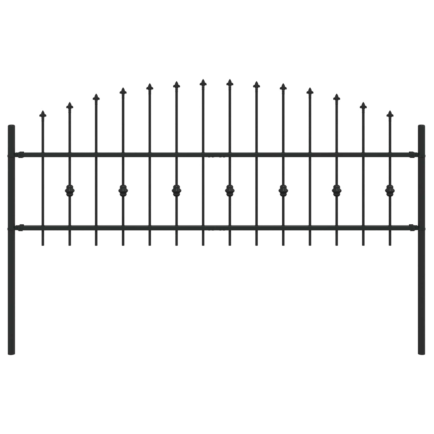 Spießzaun ASTEN 200 x 110 cm Pulverbeschichteter Stahl Schwarz