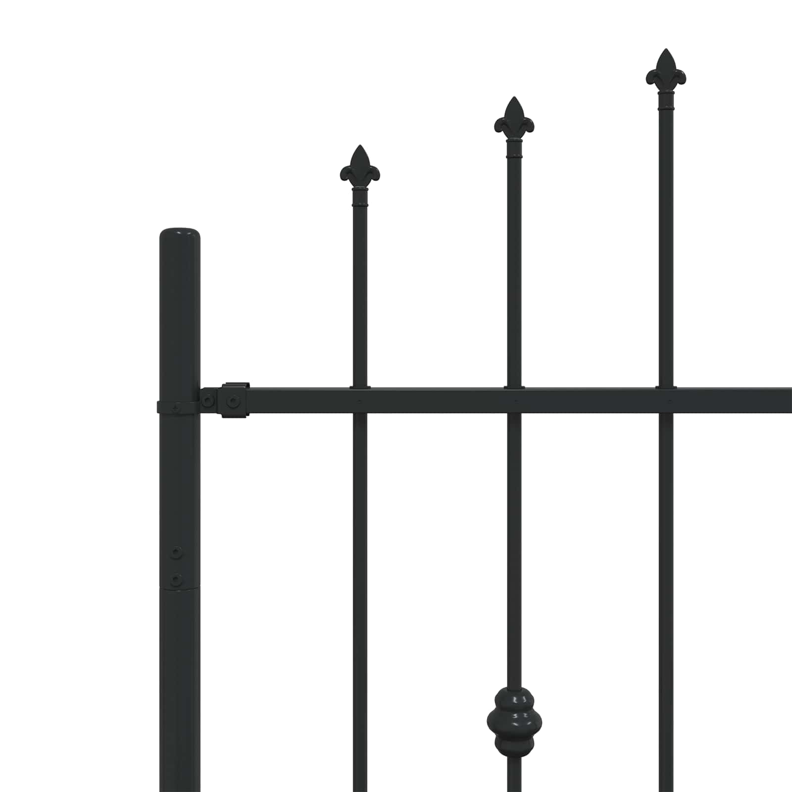 Spießzaun ASTEN 200 x 130 cm Pulverbeschichteter Stahl Schwarz