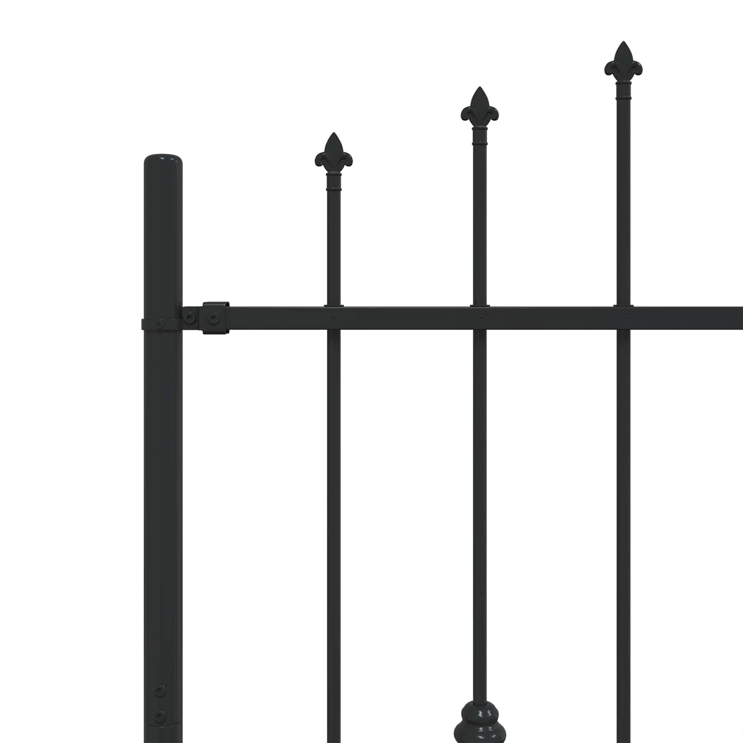 Spießzaun ASTEN 200 x 150 cm Pulverbeschichteter Stahl Schwarz