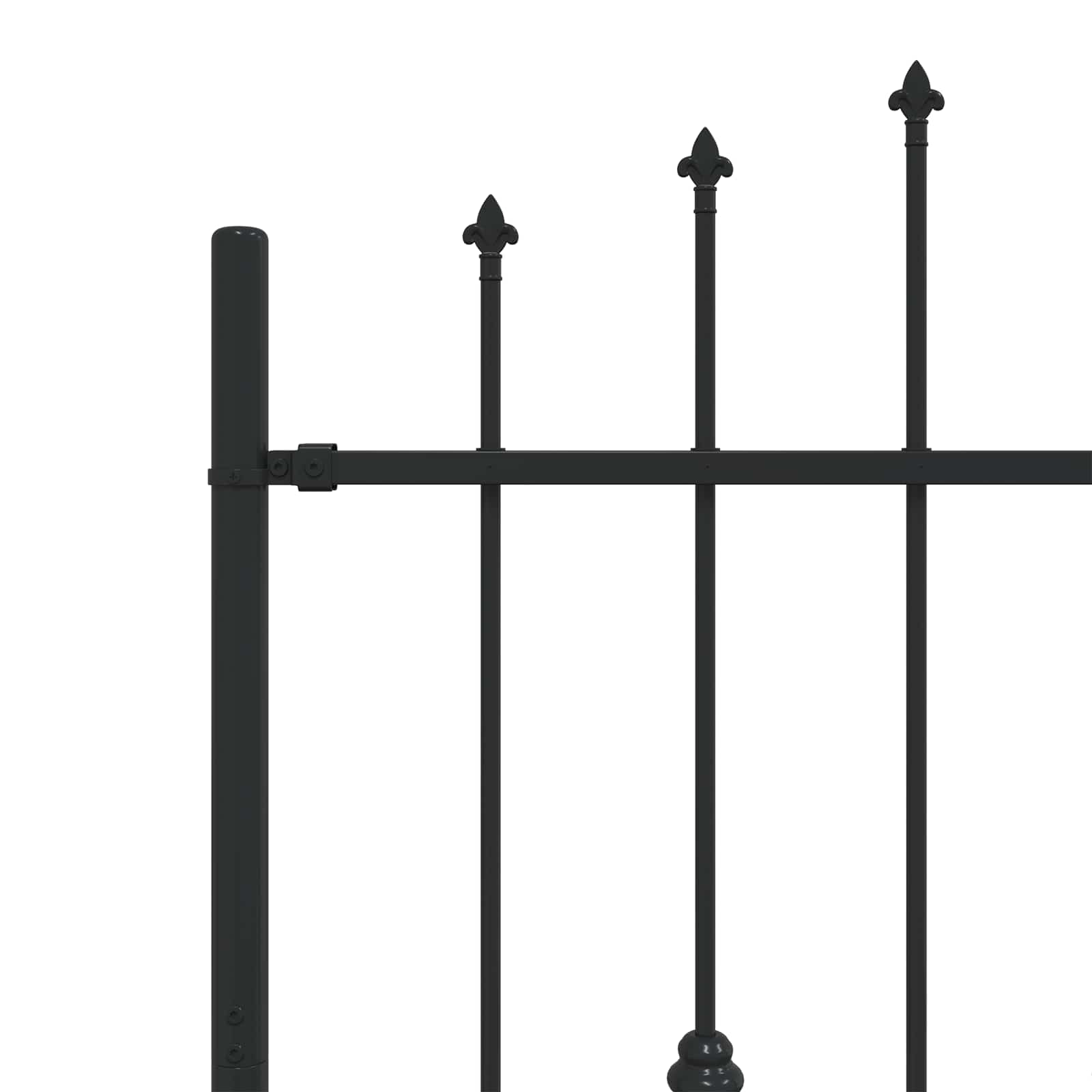 Spießzaun ASTEN 200 x 150 cm Pulverbeschichteter Stahl Schwarz