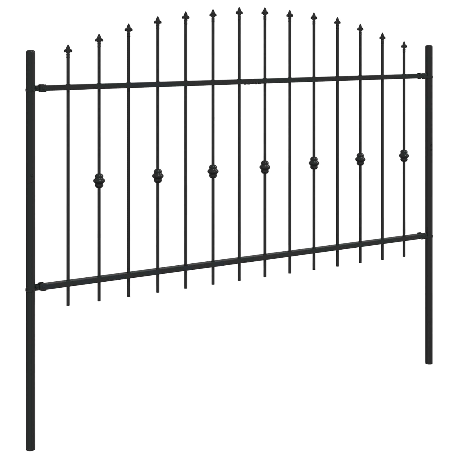 Spießzaun ASTEN 200 x 150 cm Pulverbeschichteter Stahl Schwarz