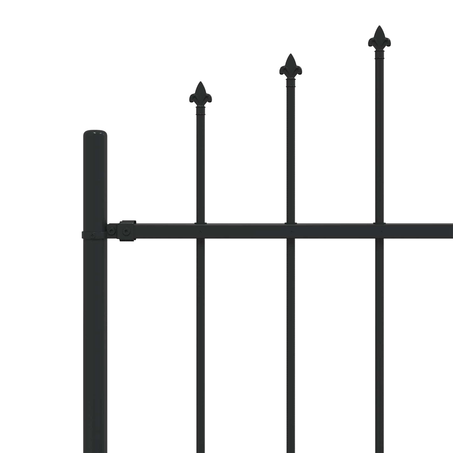 Spießzaun ASTEN 200 x 166 cm Pulverbeschichteter Stahl Schwarz
