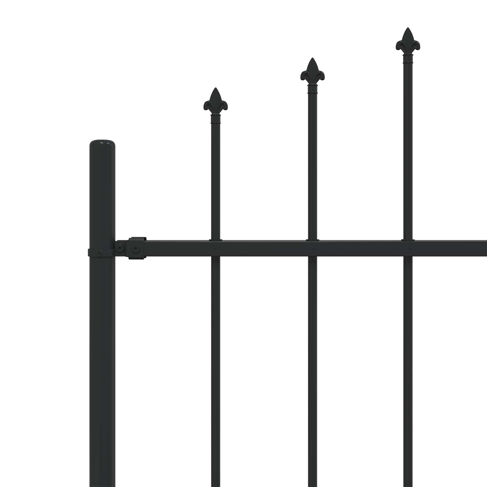 Spießzaun ASTEN 200 x 166 cm Pulverbeschichteter Stahl Schwarz