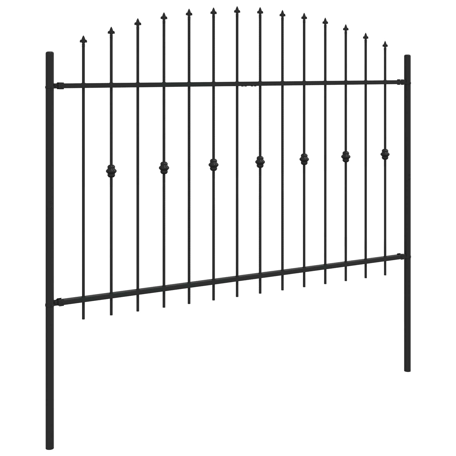 Spießzaun ASTEN 200 x 166 cm Pulverbeschichteter Stahl Schwarz