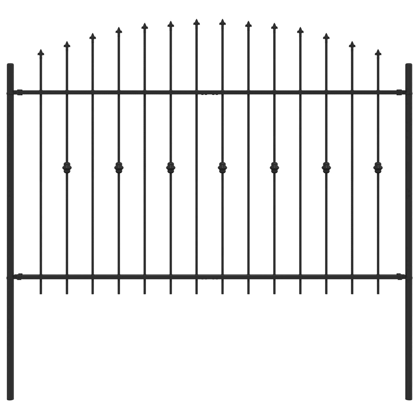 Spießzaun ASTEN 200 x 166 cm Pulverbeschichteter Stahl Schwarz