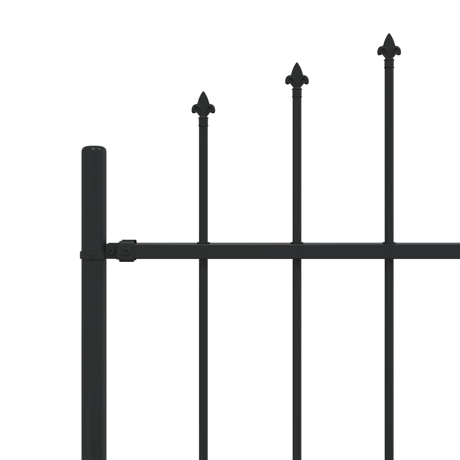 Spießzaun ASTEN 200 x 200 cm Pulverbeschichteter Stahl Schwarz