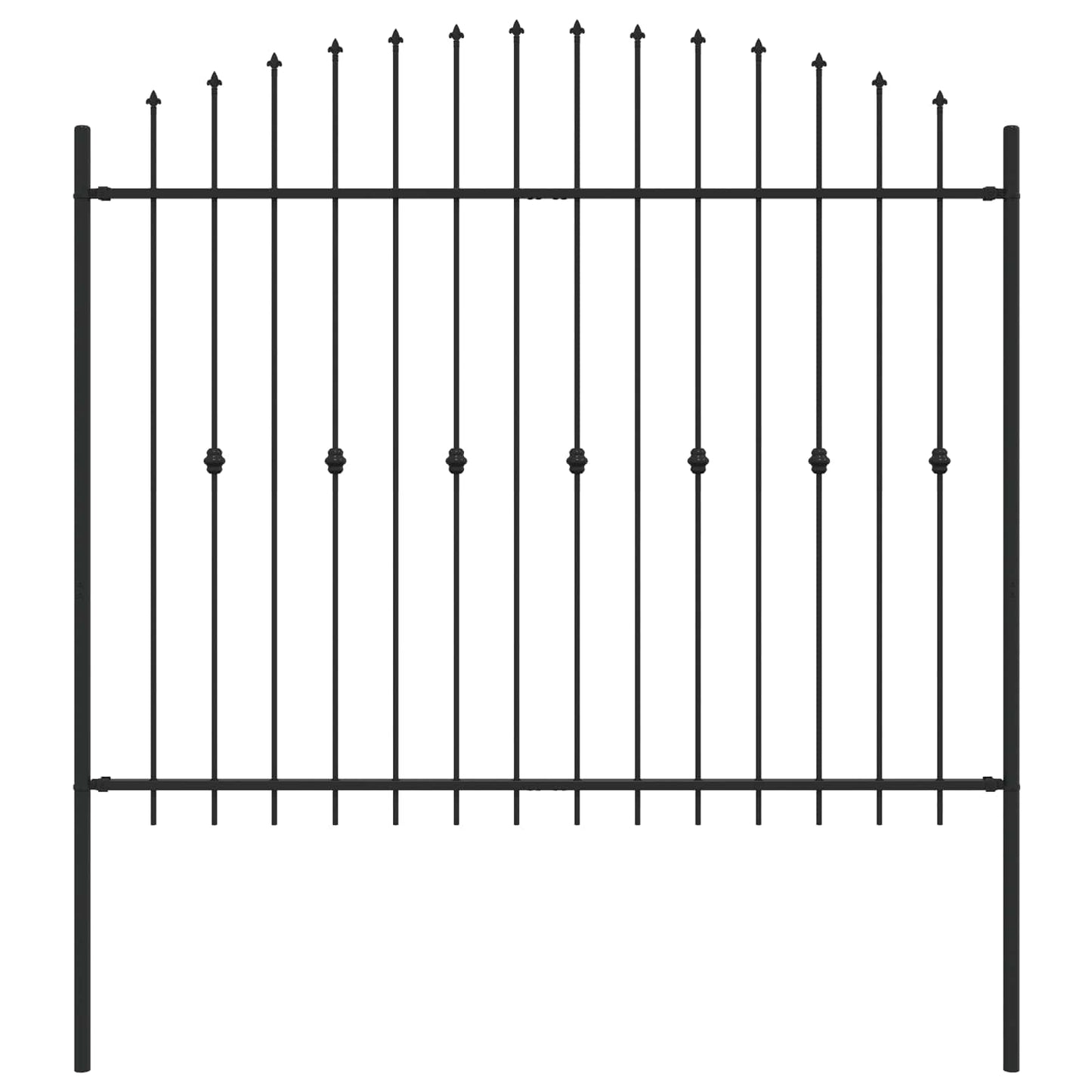 Spießzaun ASTEN 200 x 200 cm Pulverbeschichteter Stahl Schwarz