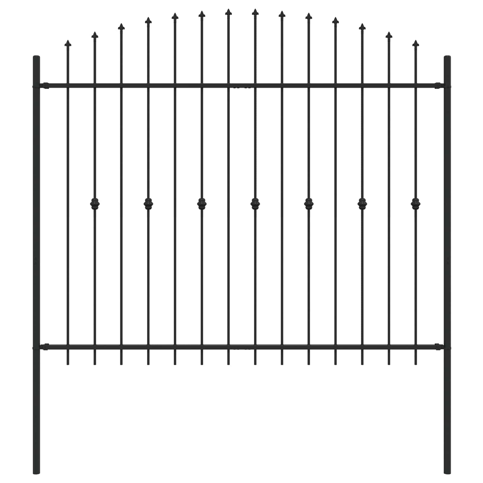 Spießzaun ASTEN 200 x 200 cm Pulverbeschichteter Stahl Schwarz