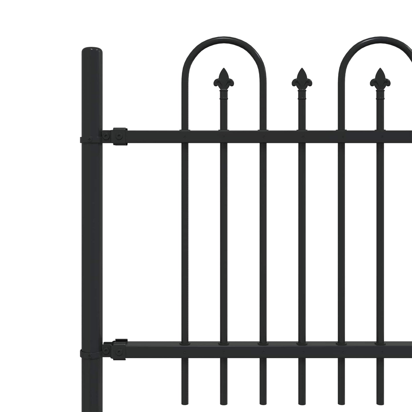 Spitzenbogenzaun DRONTEN 200 x 110 cm Pulverbeschichteter Stahl