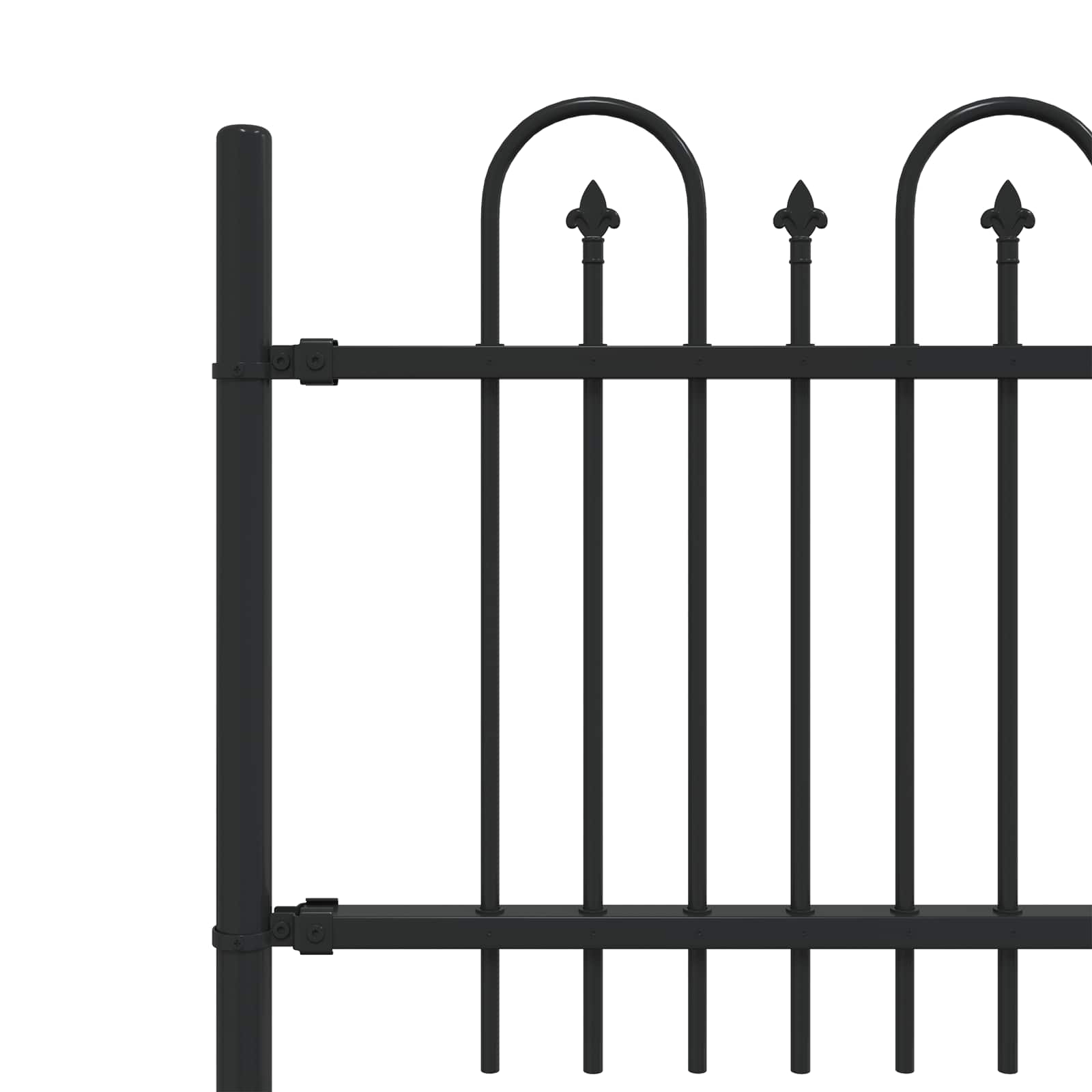 Spitzenbogenzaun DRONTEN 200 x 110 cm Pulverbeschichteter Stahl