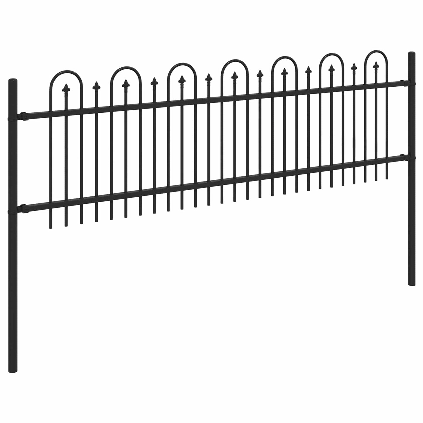 Spitzenbogenzaun DRONTEN 200 x 110 cm Pulverbeschichteter Stahl