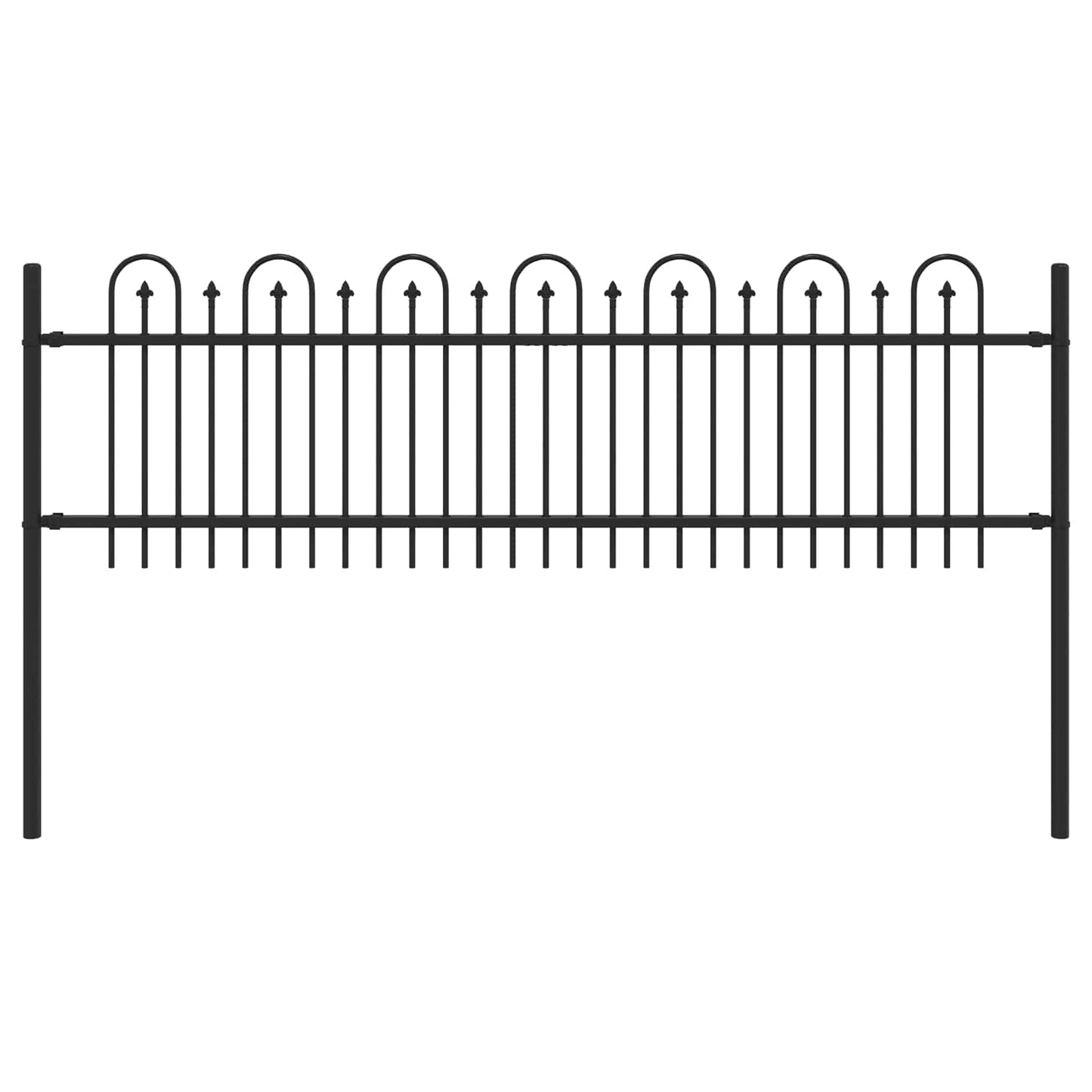 Spitzenbogenzaun DRONTEN 200 x 110 cm Pulverbeschichteter Stahl