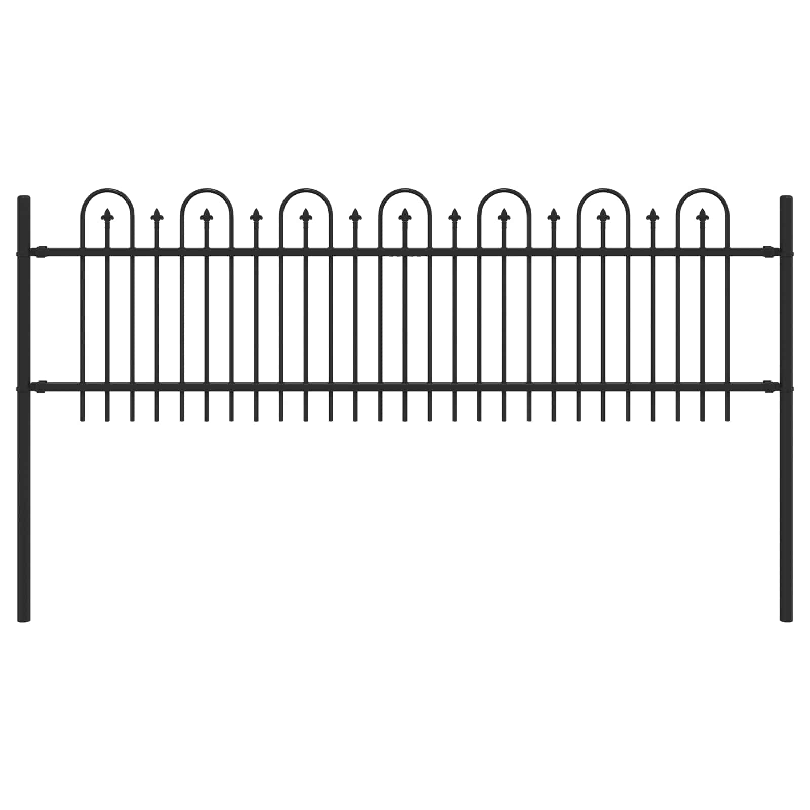Spitzenbogenzaun DRONTEN 200 x 110 cm Pulverbeschichteter Stahl