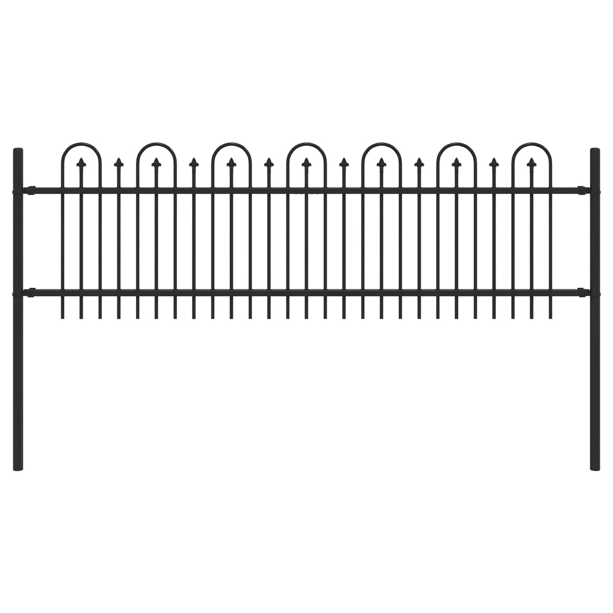 Spitzenbogenzaun DRONTEN 200 x 60 cm Pulverbeschichteter Stahl