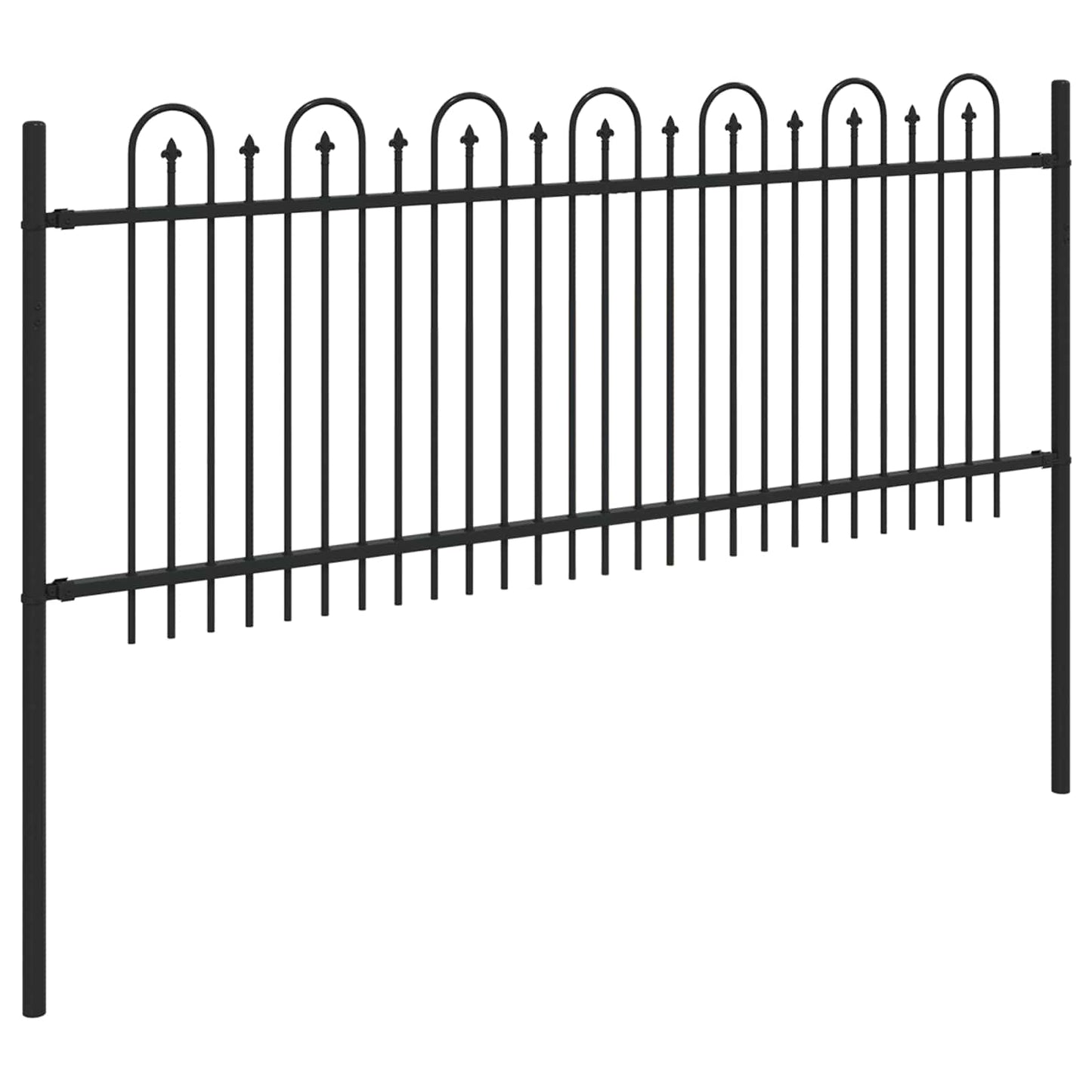 Spitzenbogenzaun DRONTEN 200 x 130 cm Pulverbeschichteter Stahl