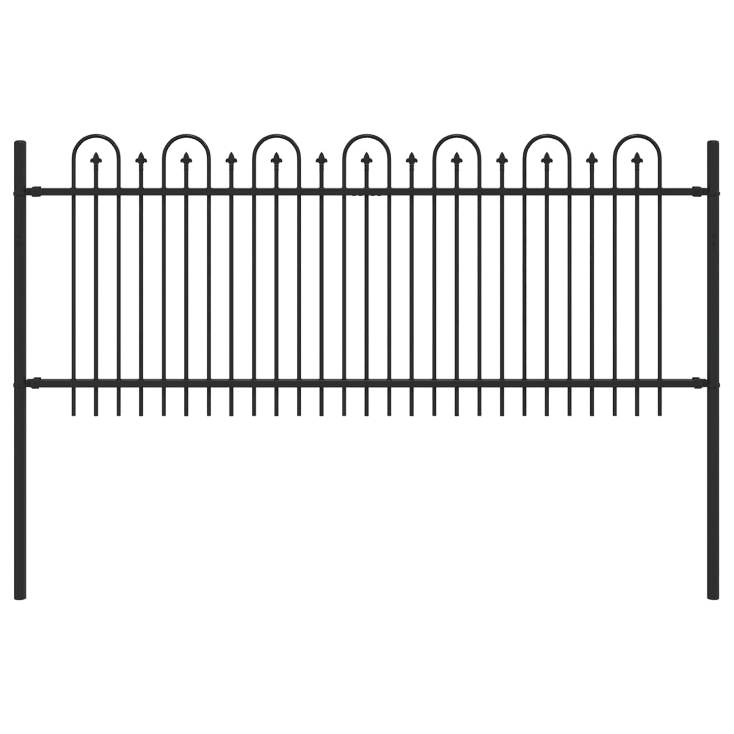 Spitzenbogenzaun DRONTEN 200 x 130 cm Pulverbeschichteter Stahl