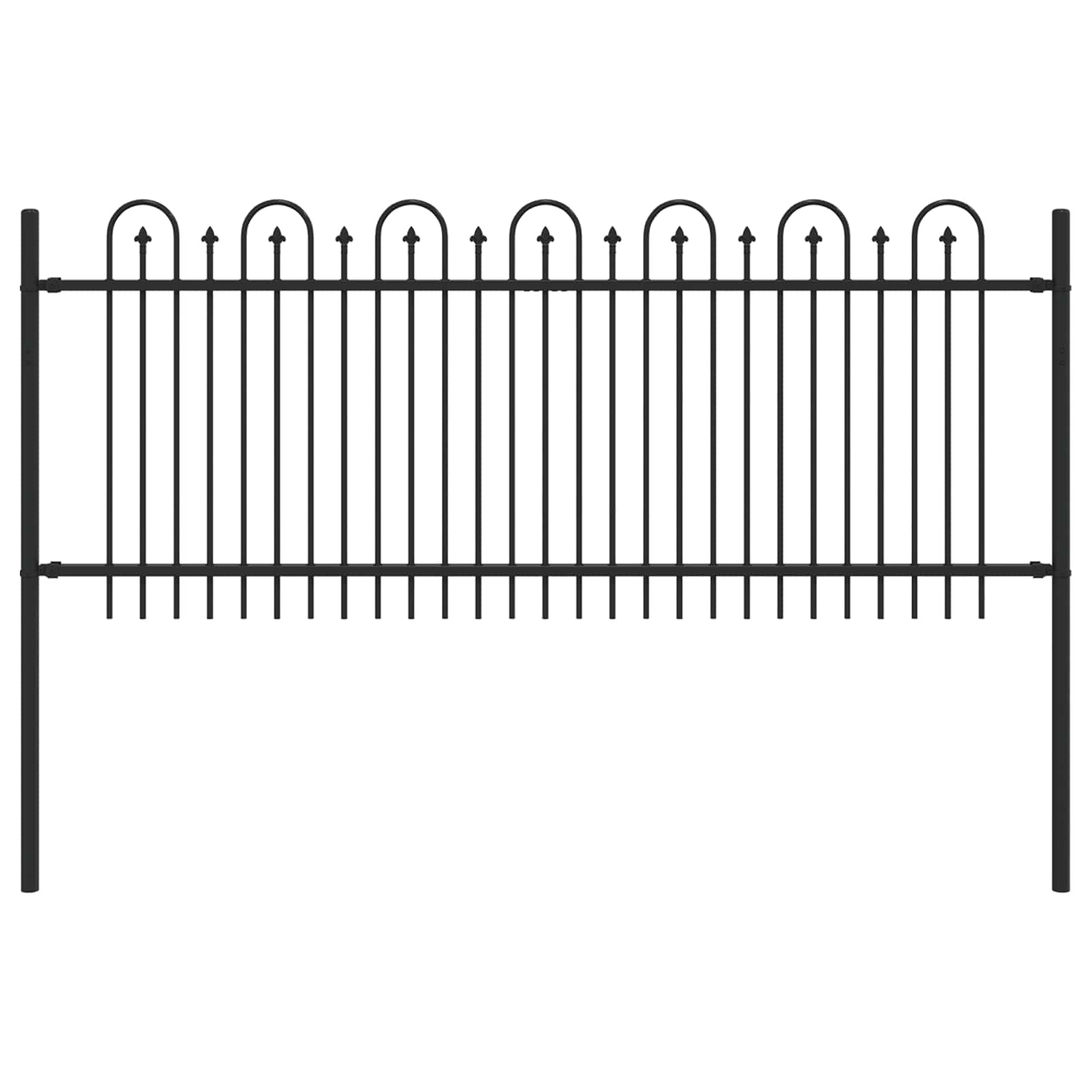 Spitzenbogenzaun DRONTEN 200 x 130 cm Pulverbeschichteter Stahl