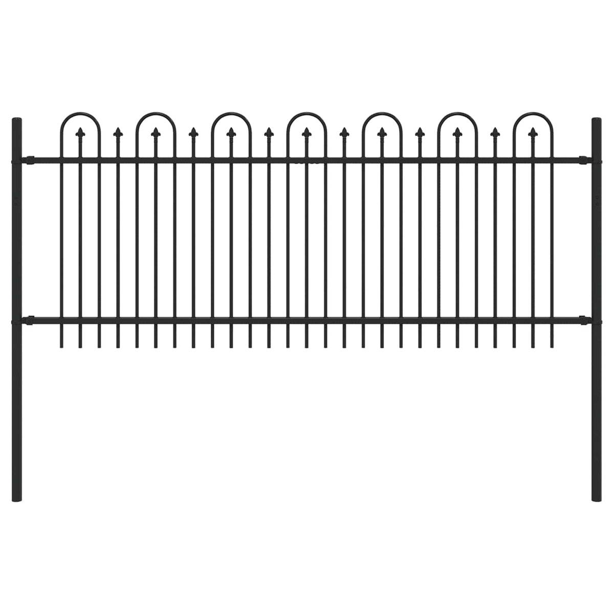 Spitzenbogenzaun DRONTEN 200 x 80 cm Pulverbeschichteter Stahl