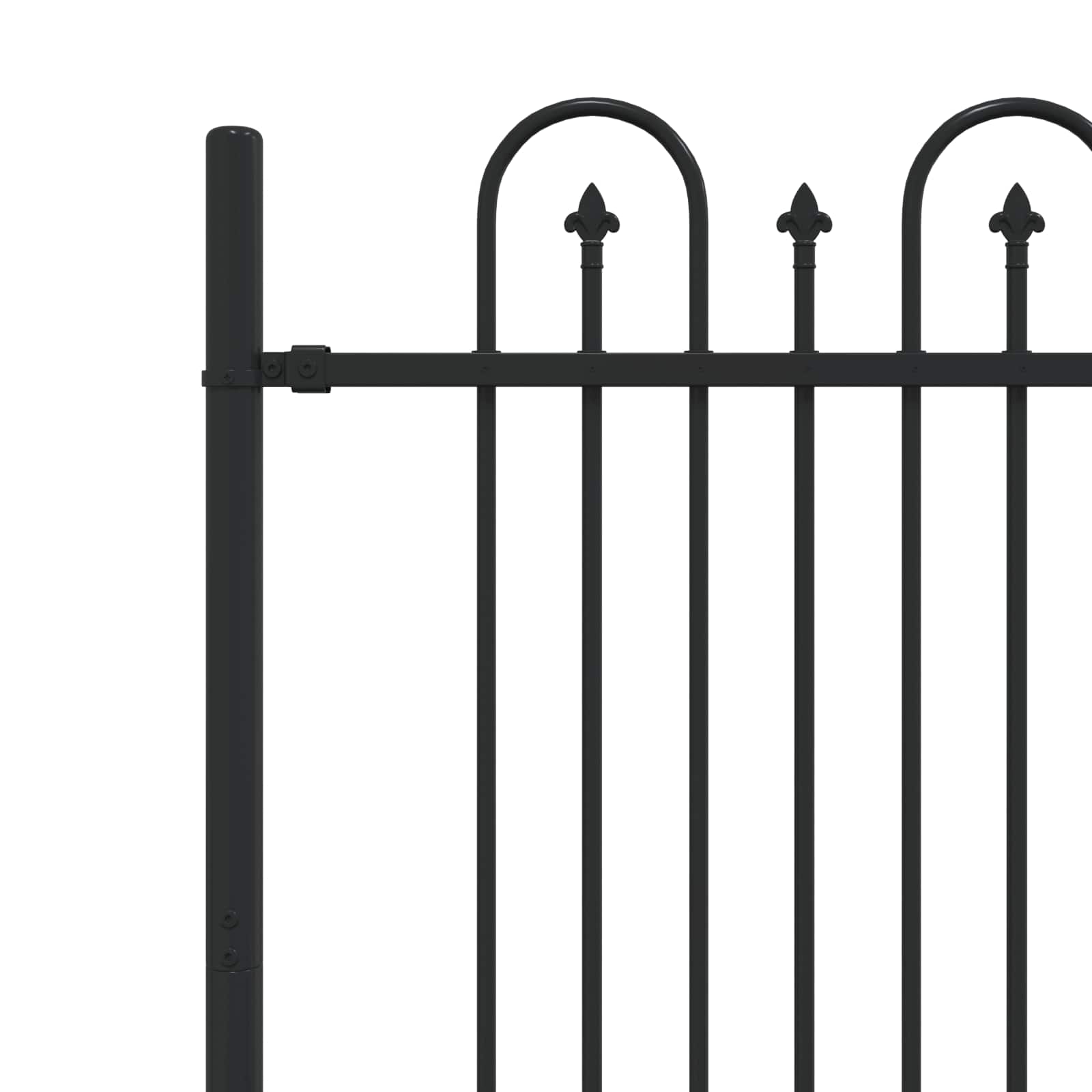 Spitzenbogenzaun DRONTEN 200 x 150 cm Pulverbeschichteter Stahl