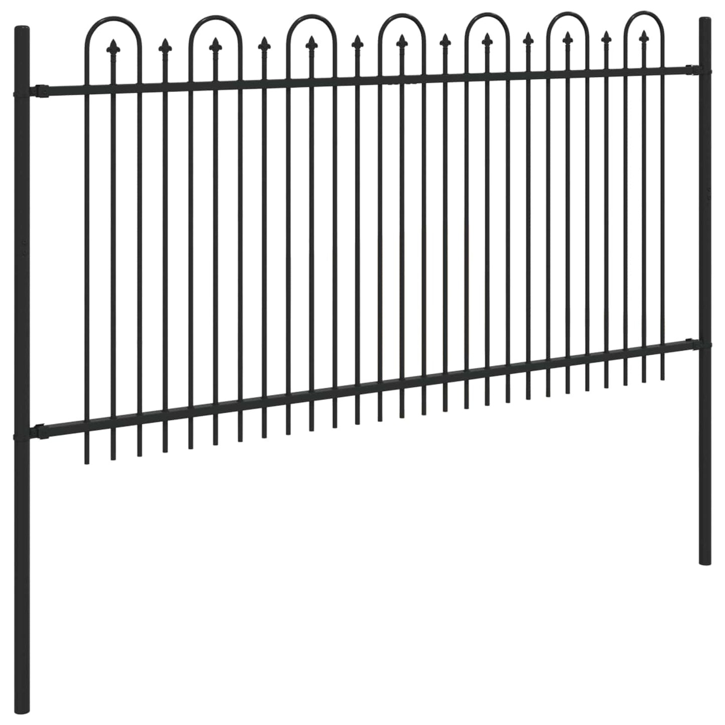 Spitzenbogenzaun DRONTEN 200 x 150 cm Pulverbeschichteter Stahl