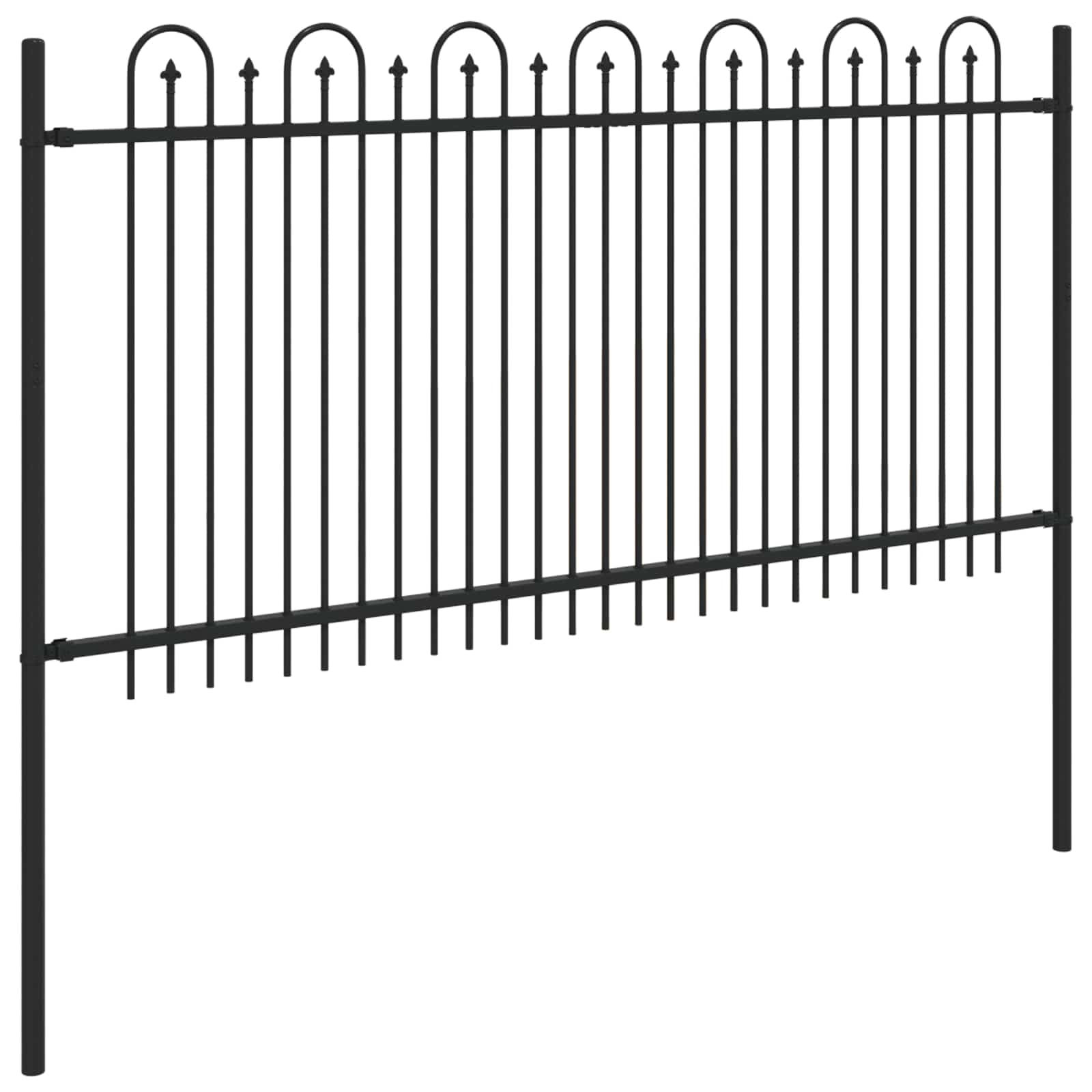 Spitzenbogenzaun DRONTEN 200 x 150 cm Pulverbeschichteter Stahl