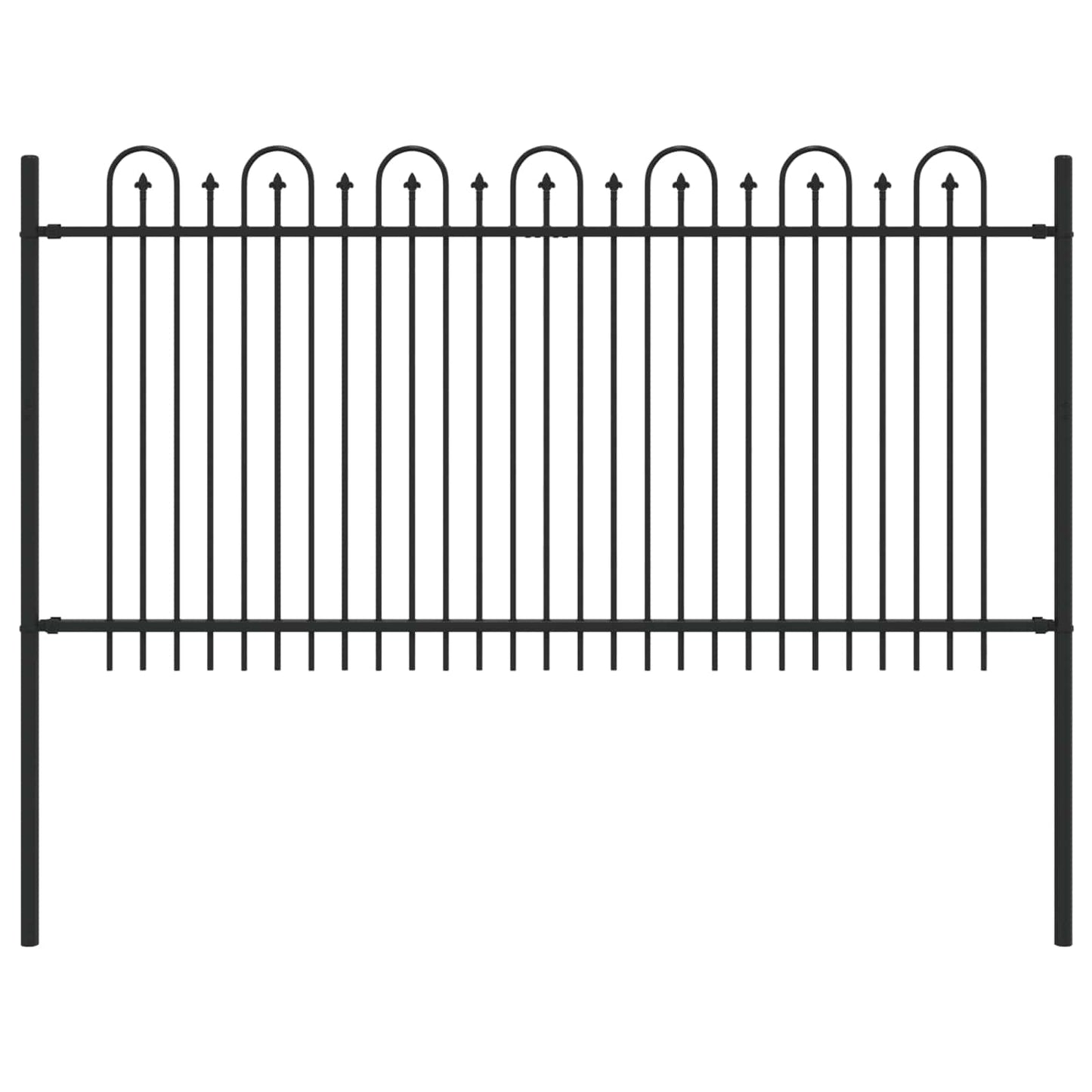 Spitzenbogenzaun DRONTEN 200 x 150 cm Pulverbeschichteter Stahl