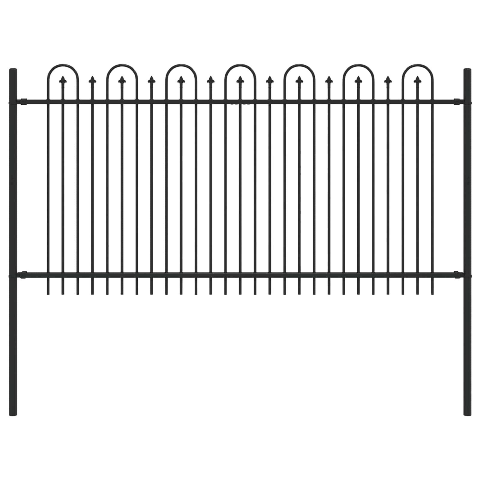 Spitzenbogenzaun DRONTEN 200 x 150 cm Pulverbeschichteter Stahl