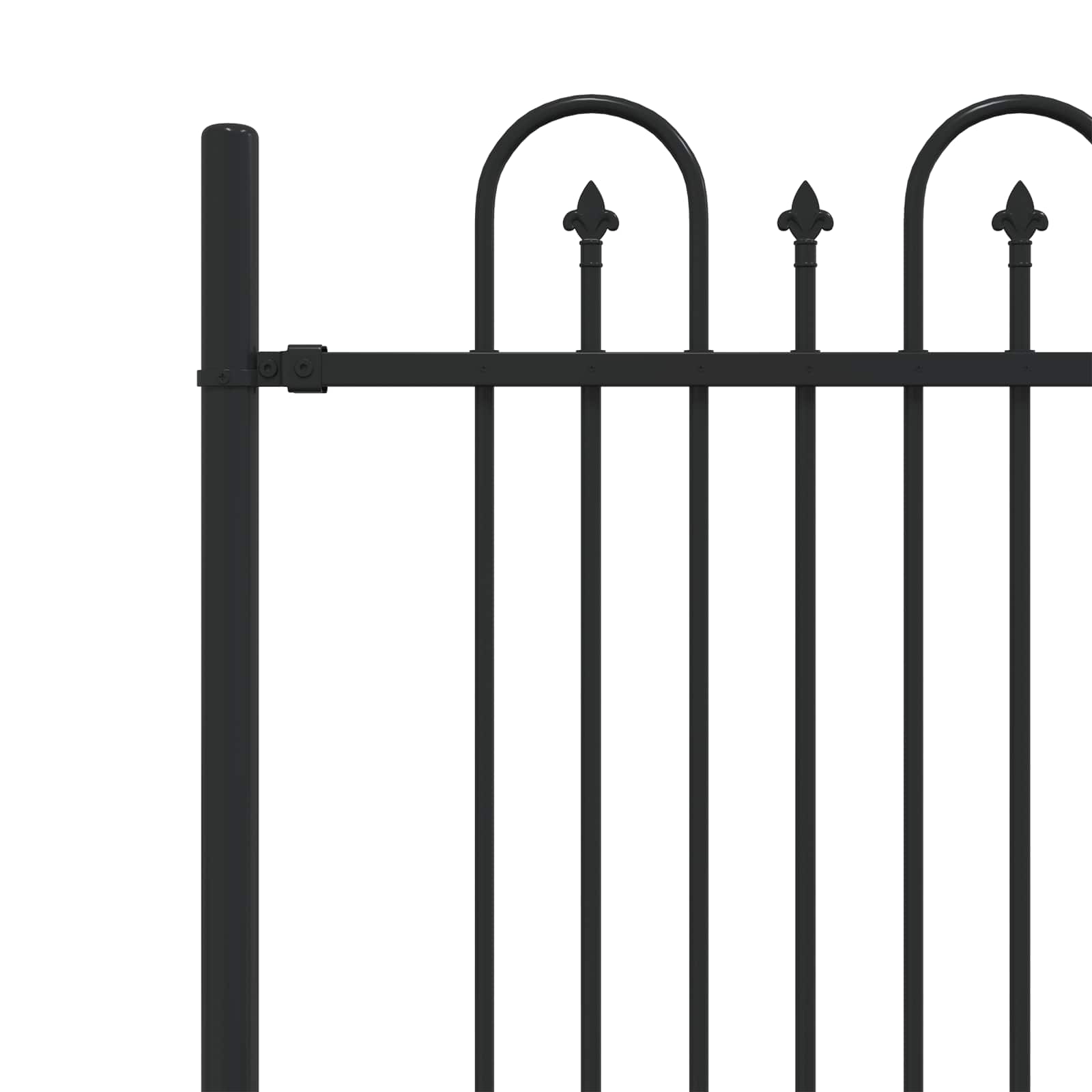 Spitzenbogenzaun DRONTEN 200 x 166 cm Pulverbeschichteter Stahl