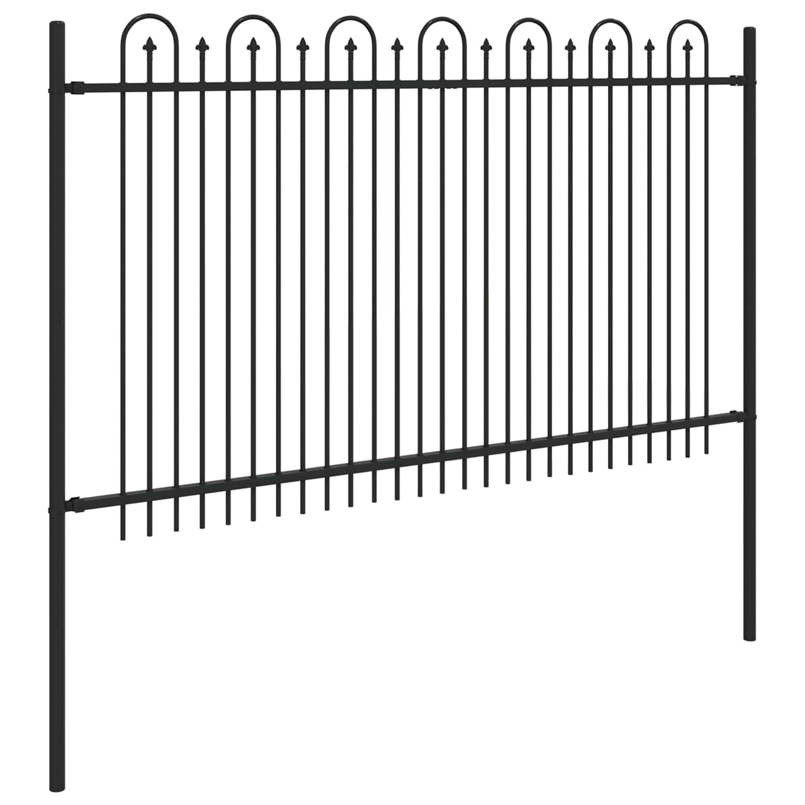 Spitzenbogenzaun DRONTEN 200 x 166 cm Pulverbeschichteter Stahl