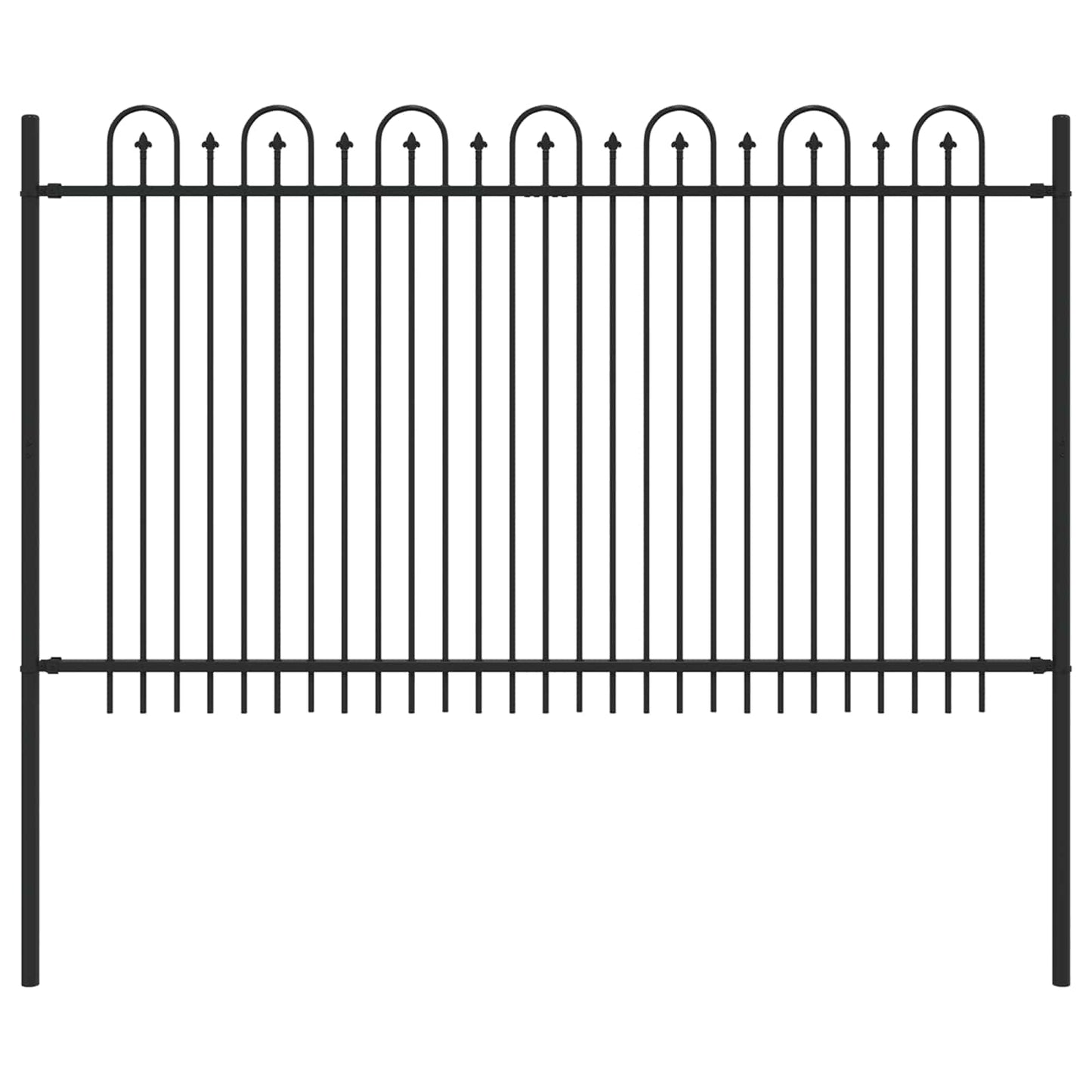 Spitzenbogenzaun DRONTEN 200 x 166 cm Pulverbeschichteter Stahl