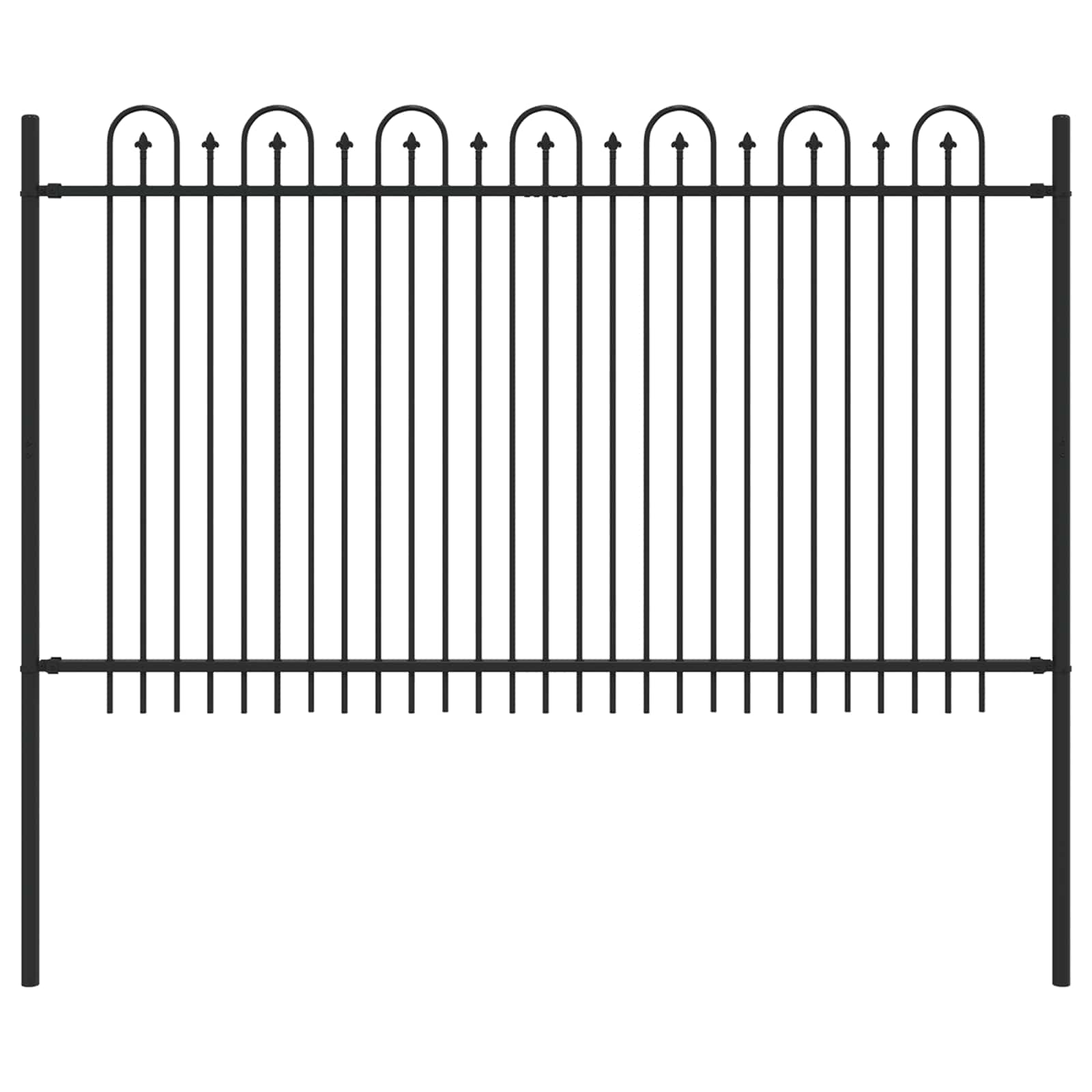 Spitzenbogenzaun DRONTEN 200 x 166 cm Pulverbeschichteter Stahl