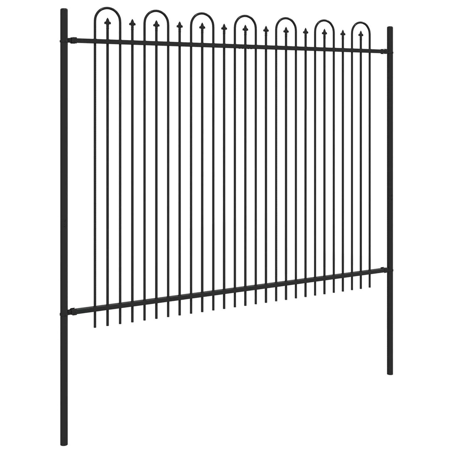 Spitzenbogenzaun DRONTEN 200 x 200 cm Pulverbeschichteter Stahl