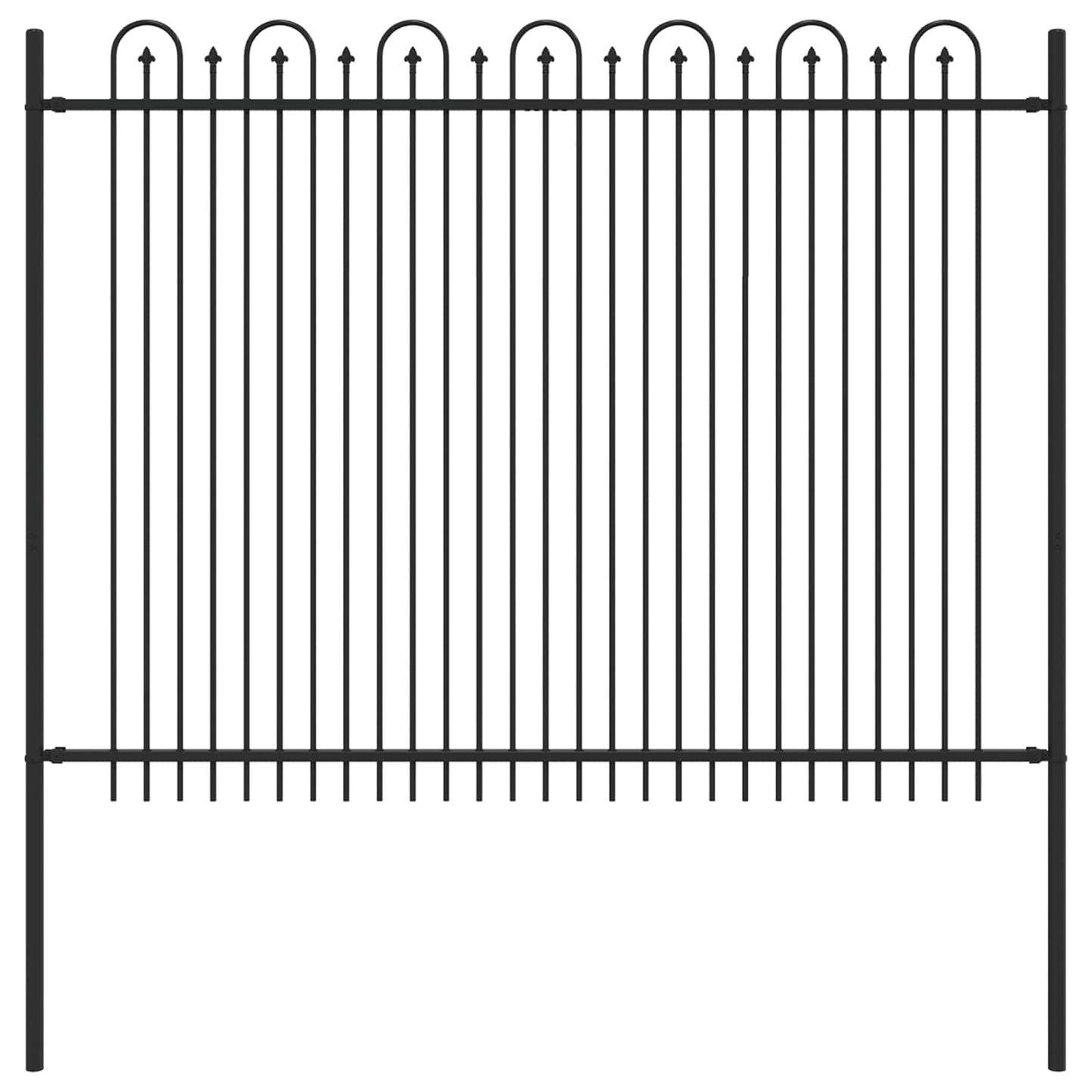 Spitzenbogenzaun DRONTEN 200 x 200 cm Pulverbeschichteter Stahl