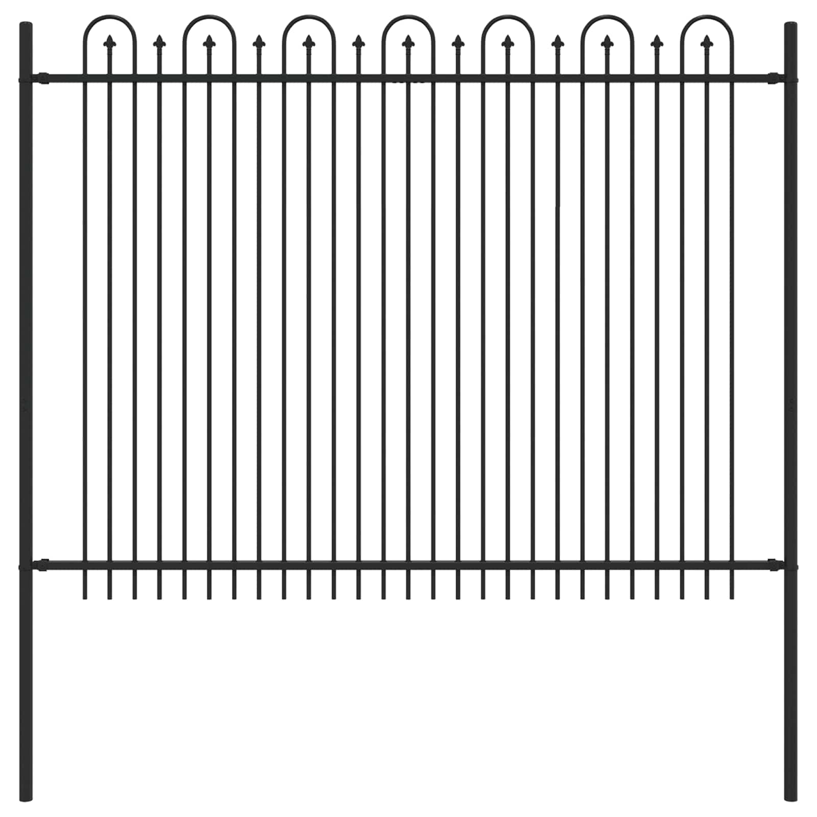 Spitzenbogenzaun DRONTEN 200 x 200 cm Pulverbeschichteter Stahl