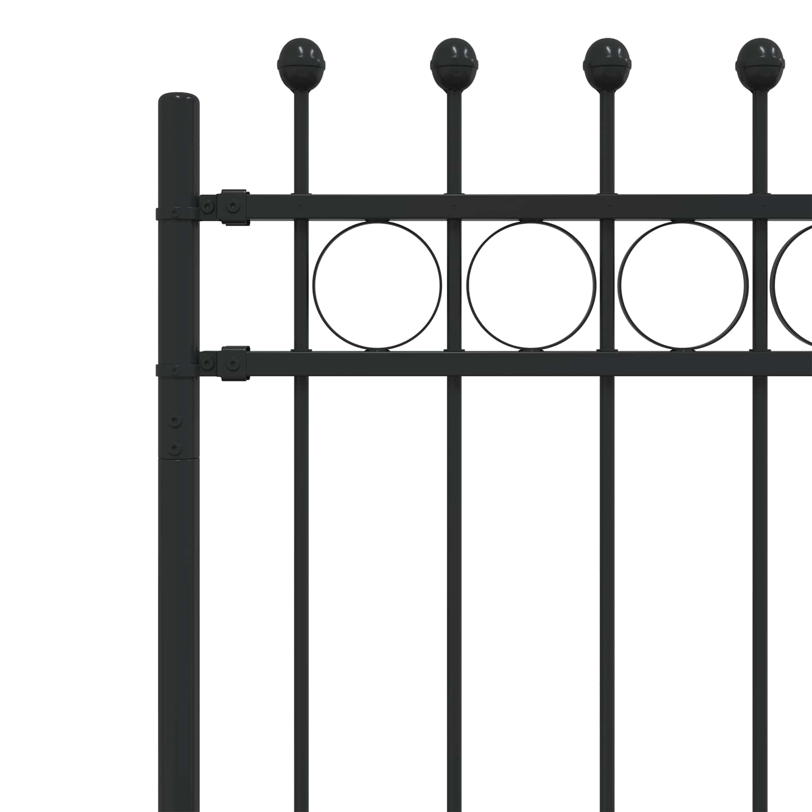 Ringzaun TILBURG 200 x 130 cm Pulverbeschichteter Stahl Schwarz