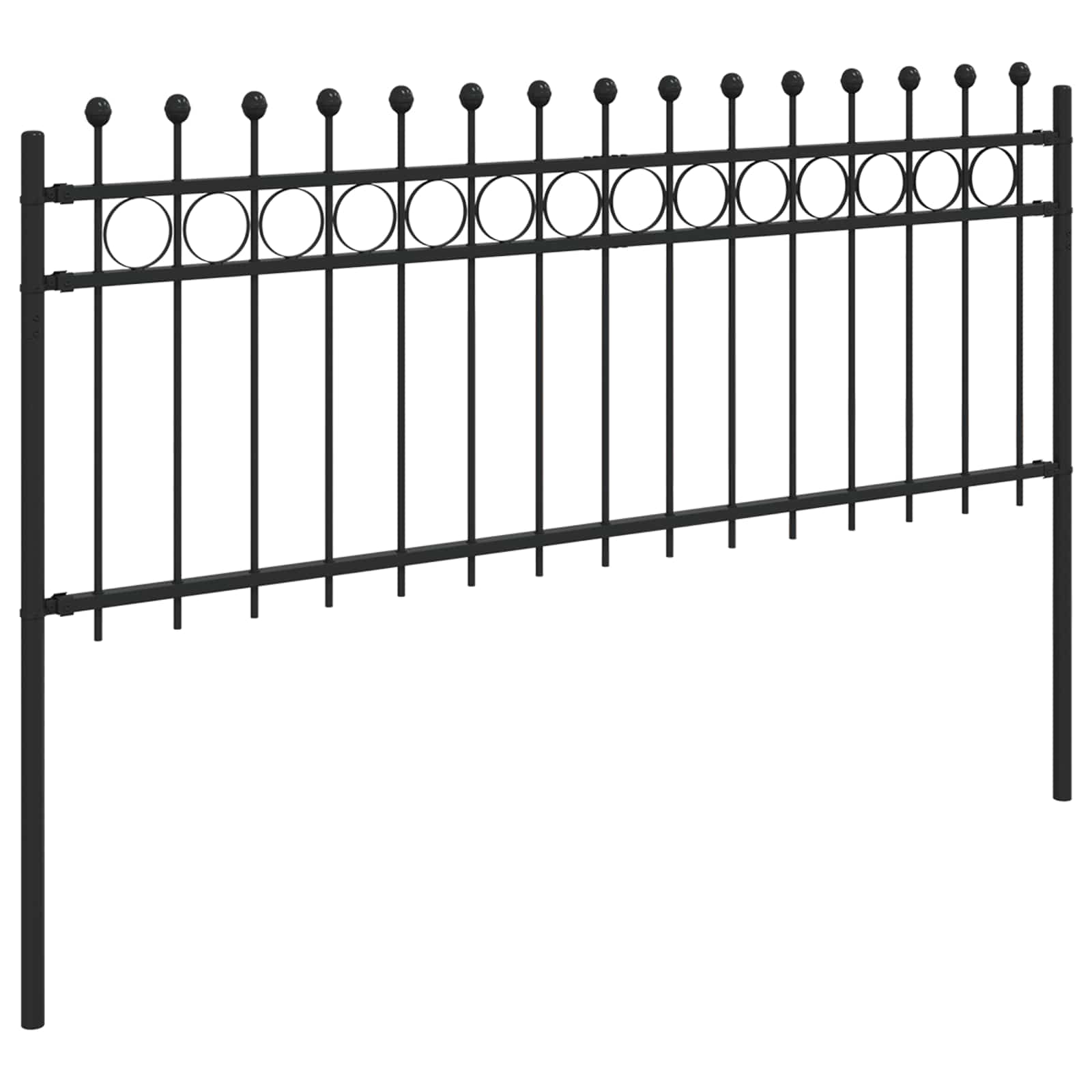 Ringzaun TILBURG 200 x 130 cm Pulverbeschichteter Stahl Schwarz