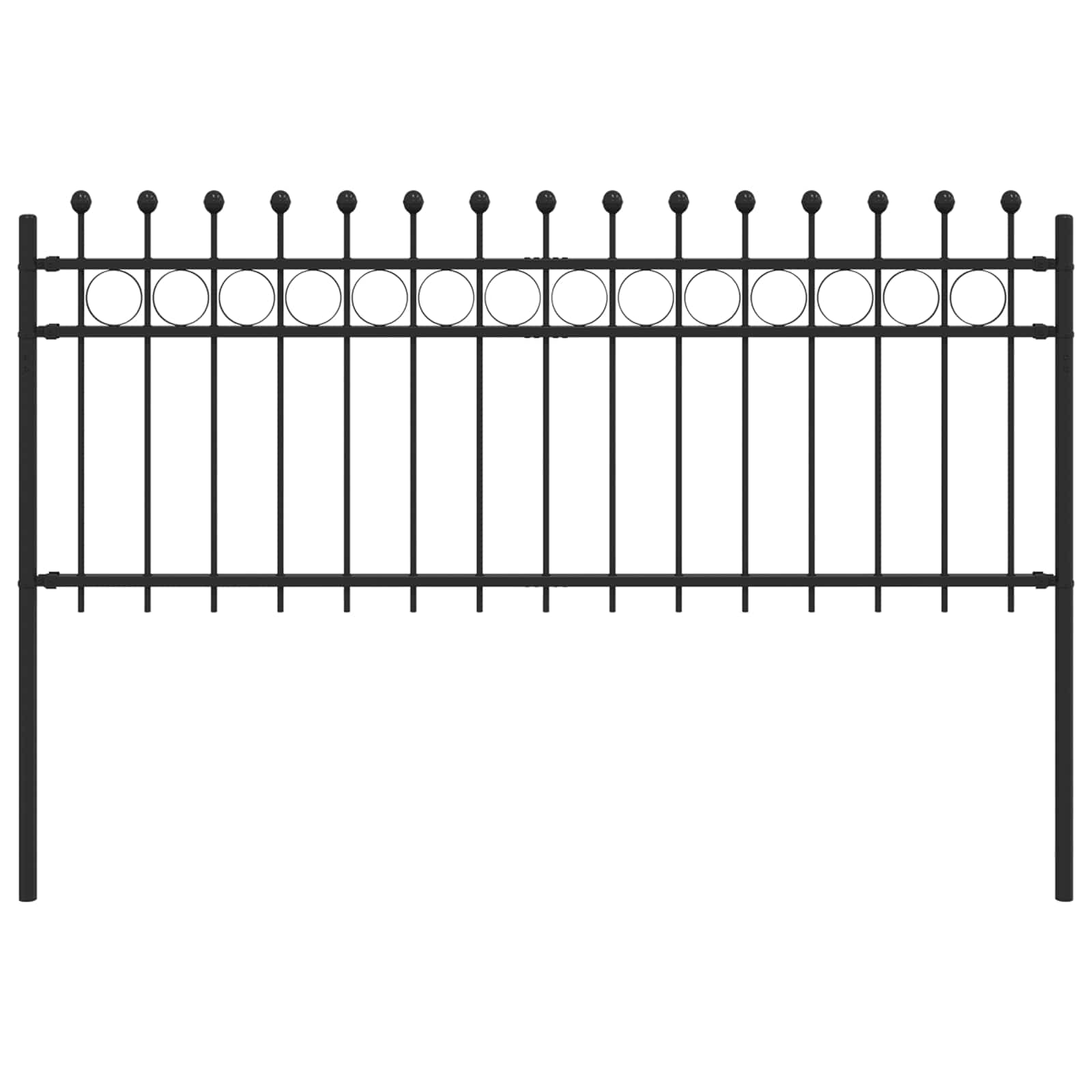 Ringzaun TILBURG 200 x 130 cm Pulverbeschichteter Stahl Schwarz