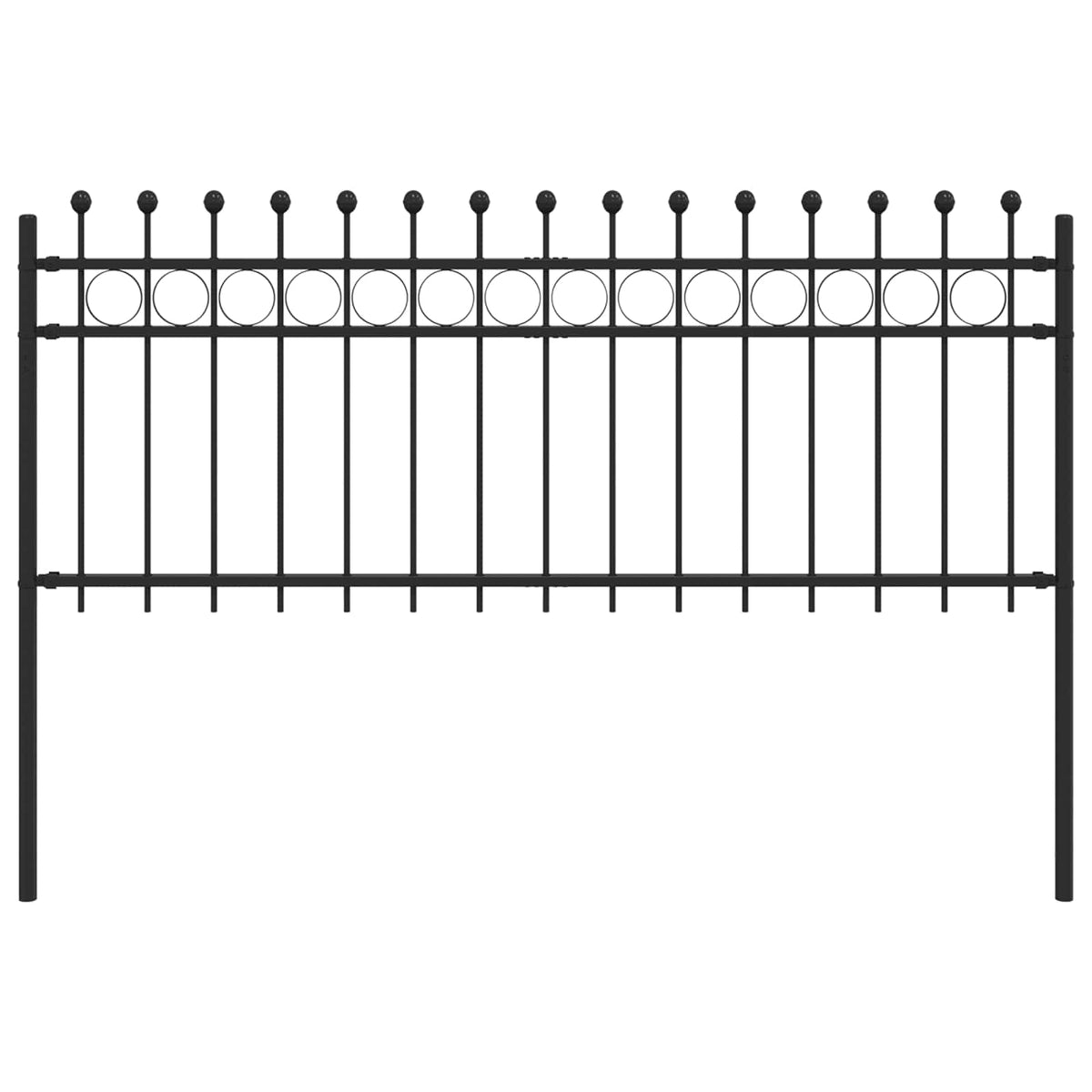 Ringzaun TILBURG 200 x 80 cm Pulverbeschichteter Stahl Schwarz