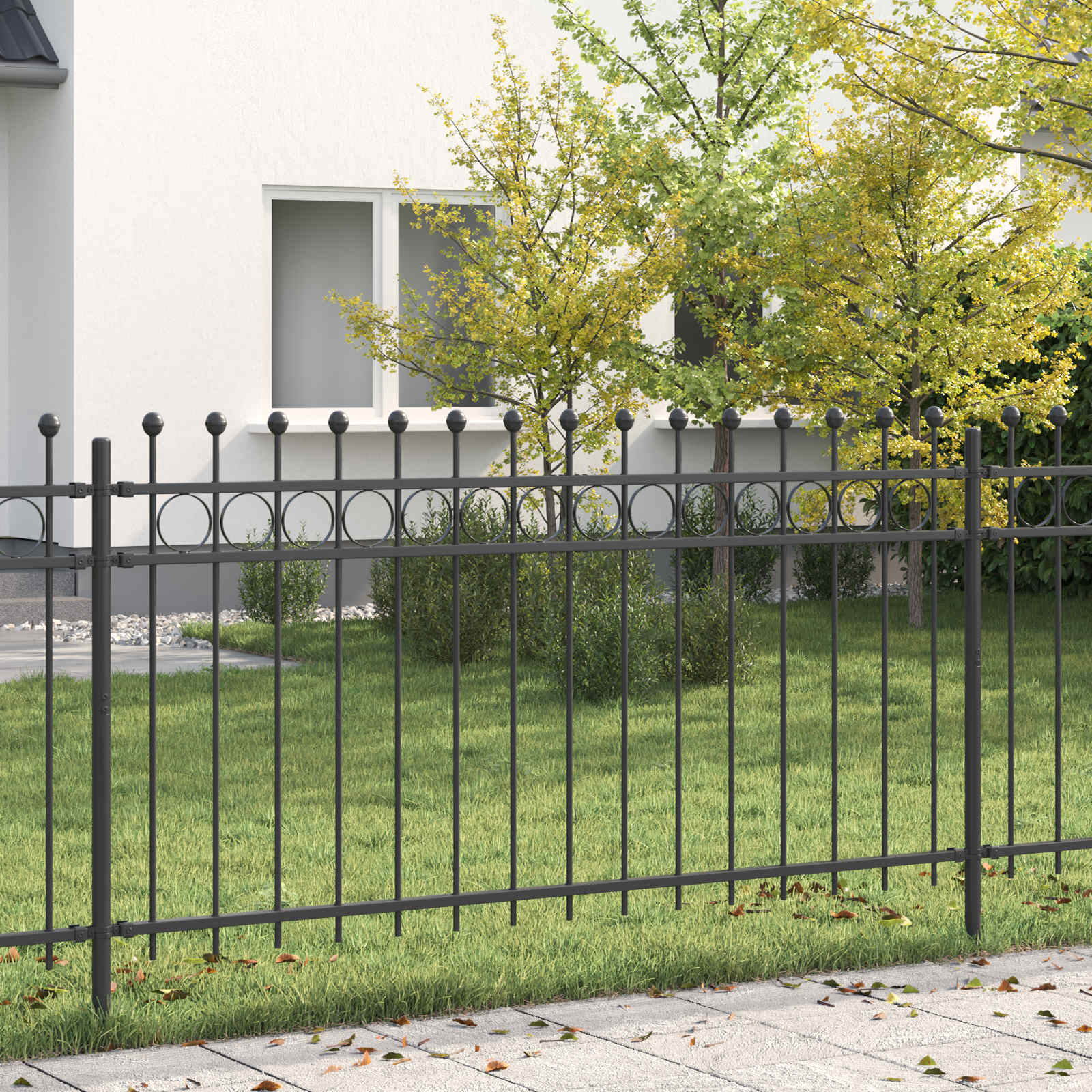 Ringzaun TILBURG 200 x 150 cm Pulverbeschichteter Stahl Schwarz