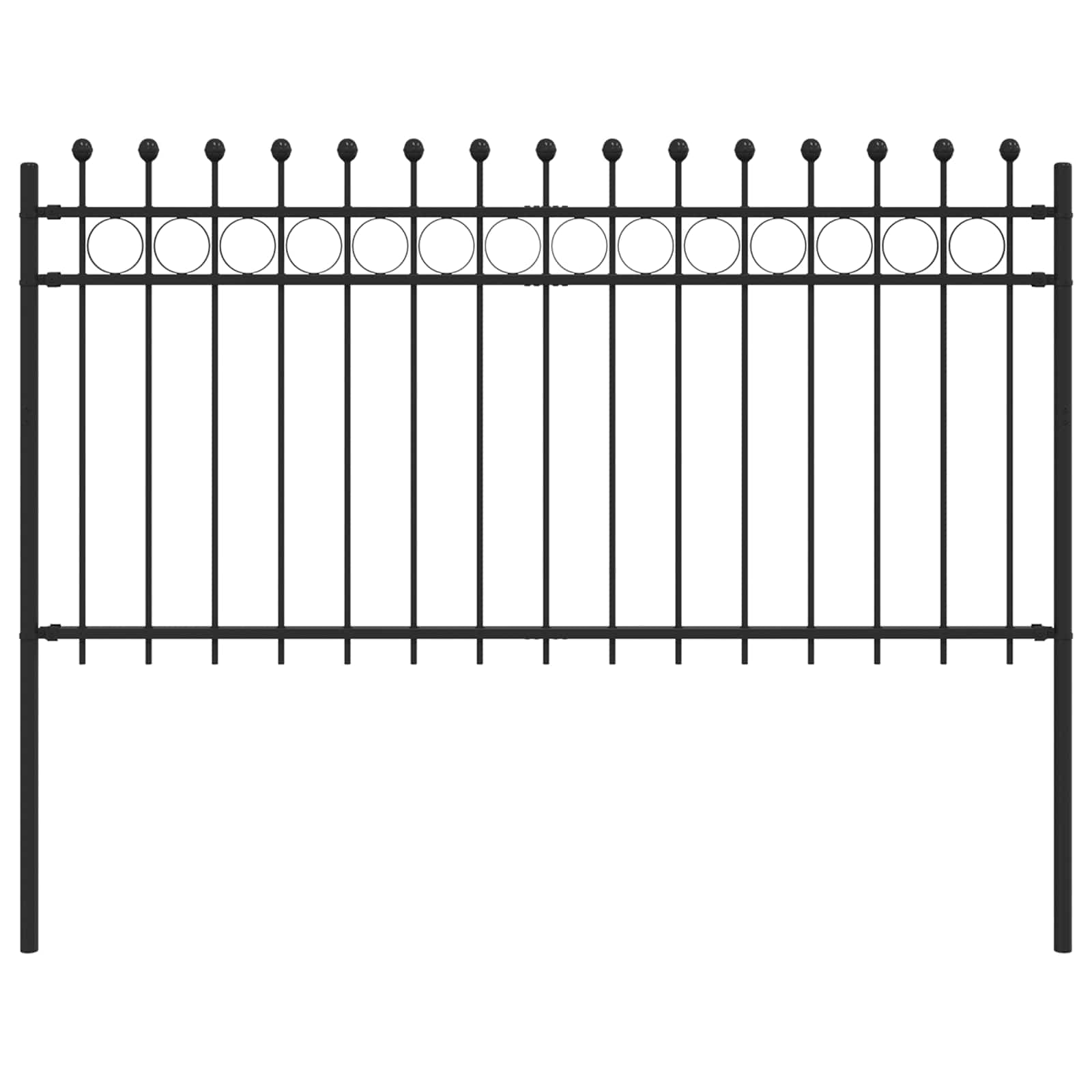 Ringzaun TILBURG 200 x 150 cm Pulverbeschichteter Stahl Schwarz