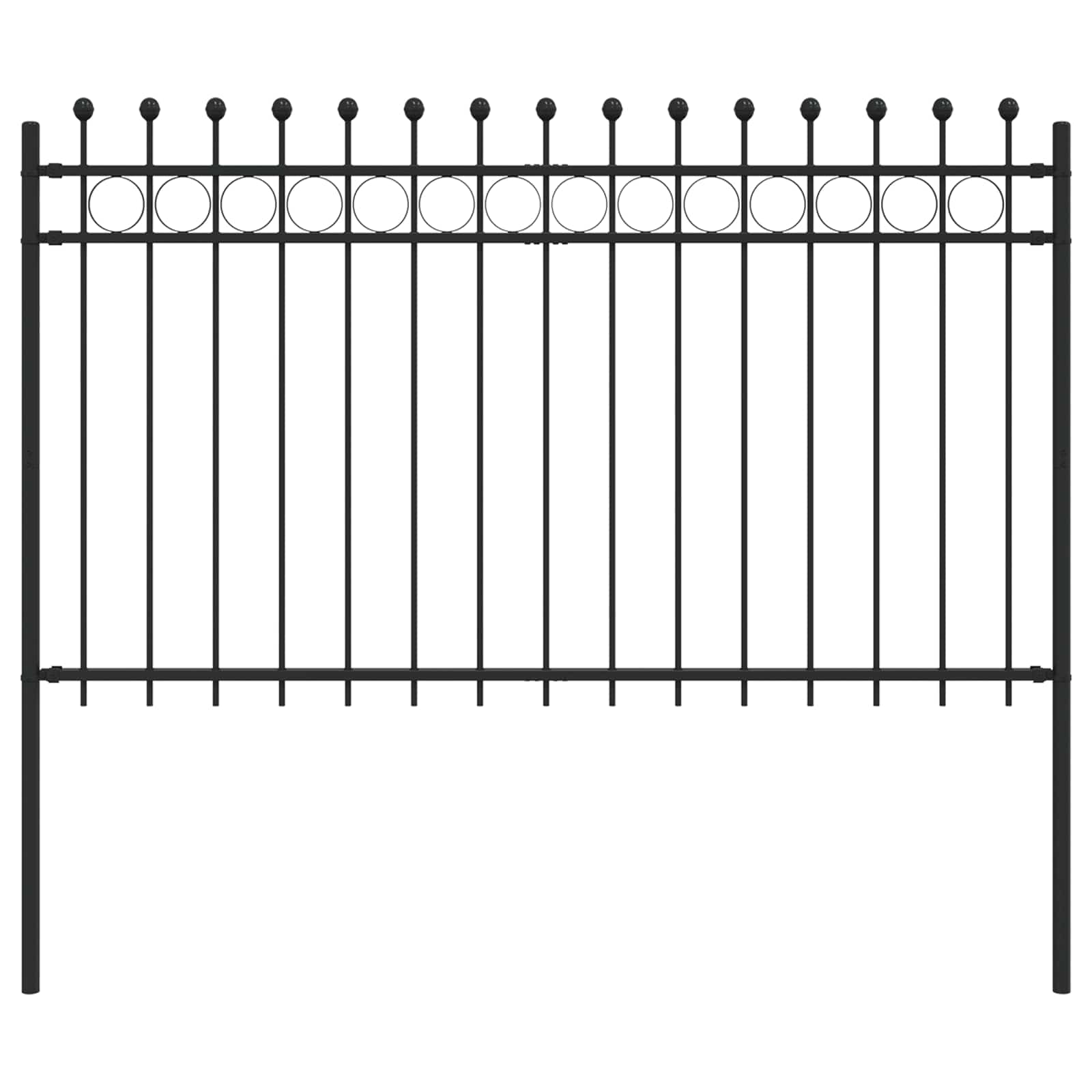 Ringzaun TILBURG 200 x 166 cm Pulverbeschichteter Stahl Schwarz